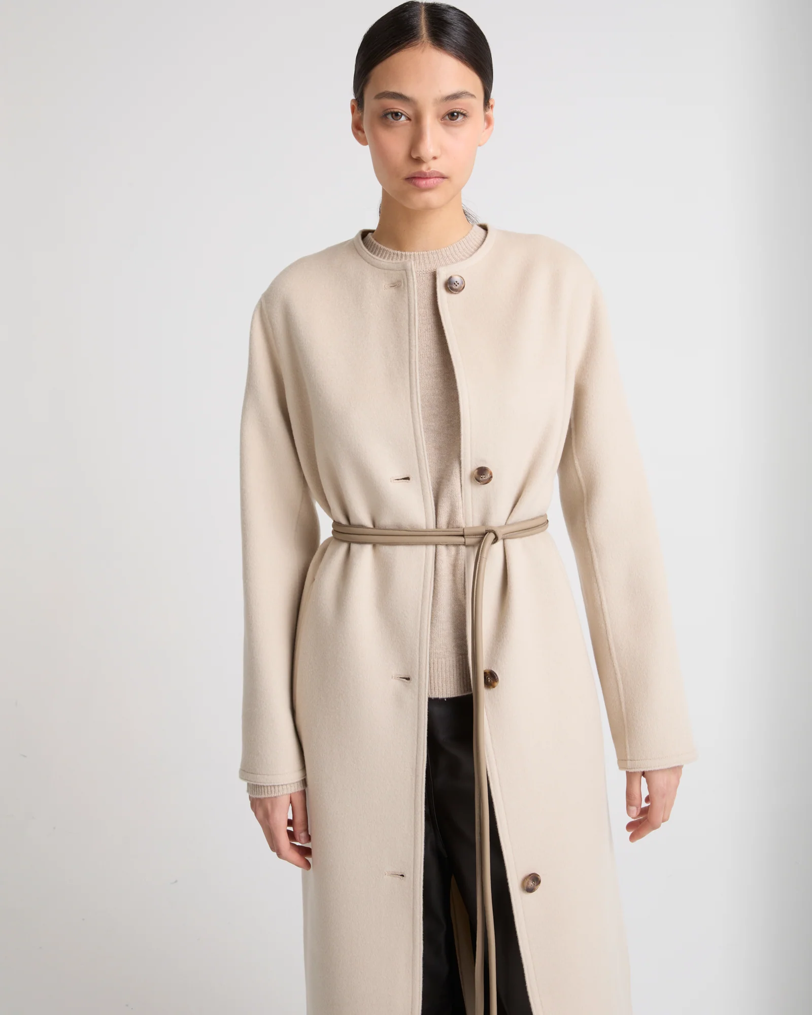 Long double-sided cashmere coat - Image 4