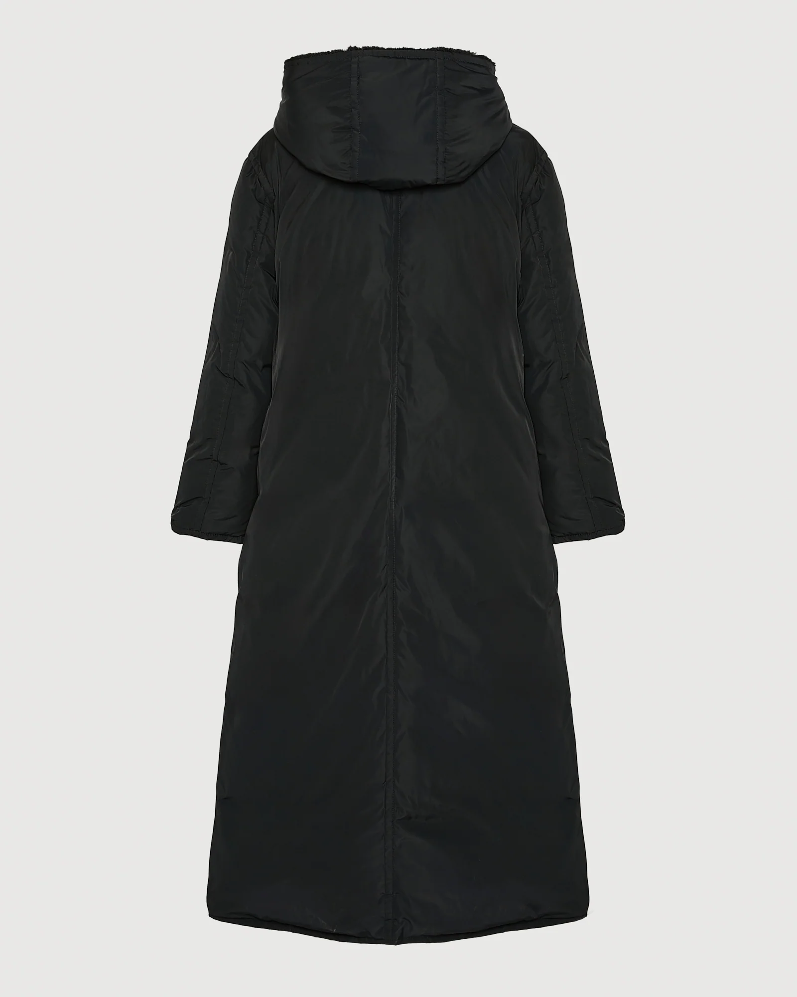 Long down jacket in technical fabric and mink fur - Image 9