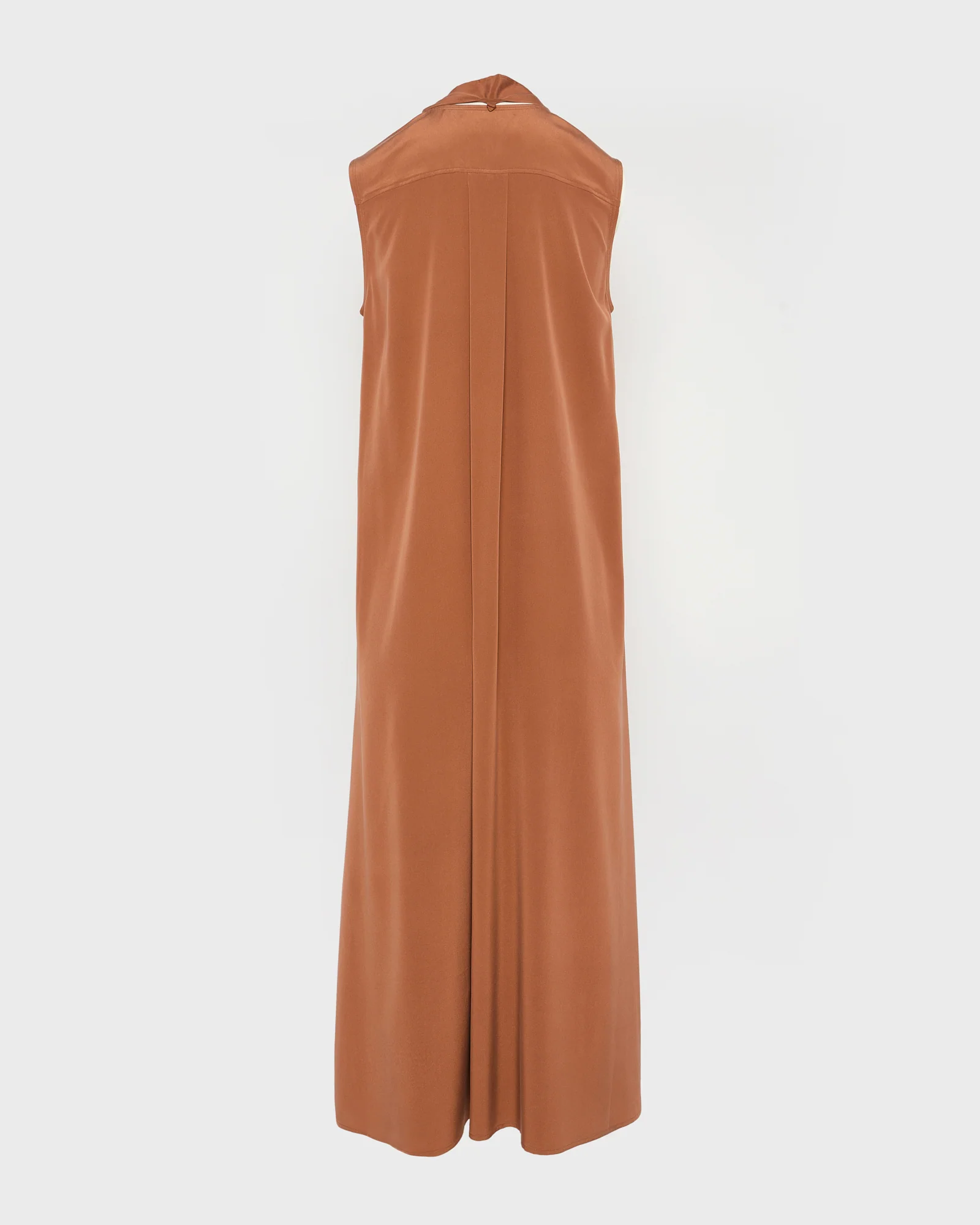 Long fluid dress in silk crepe - Image 6