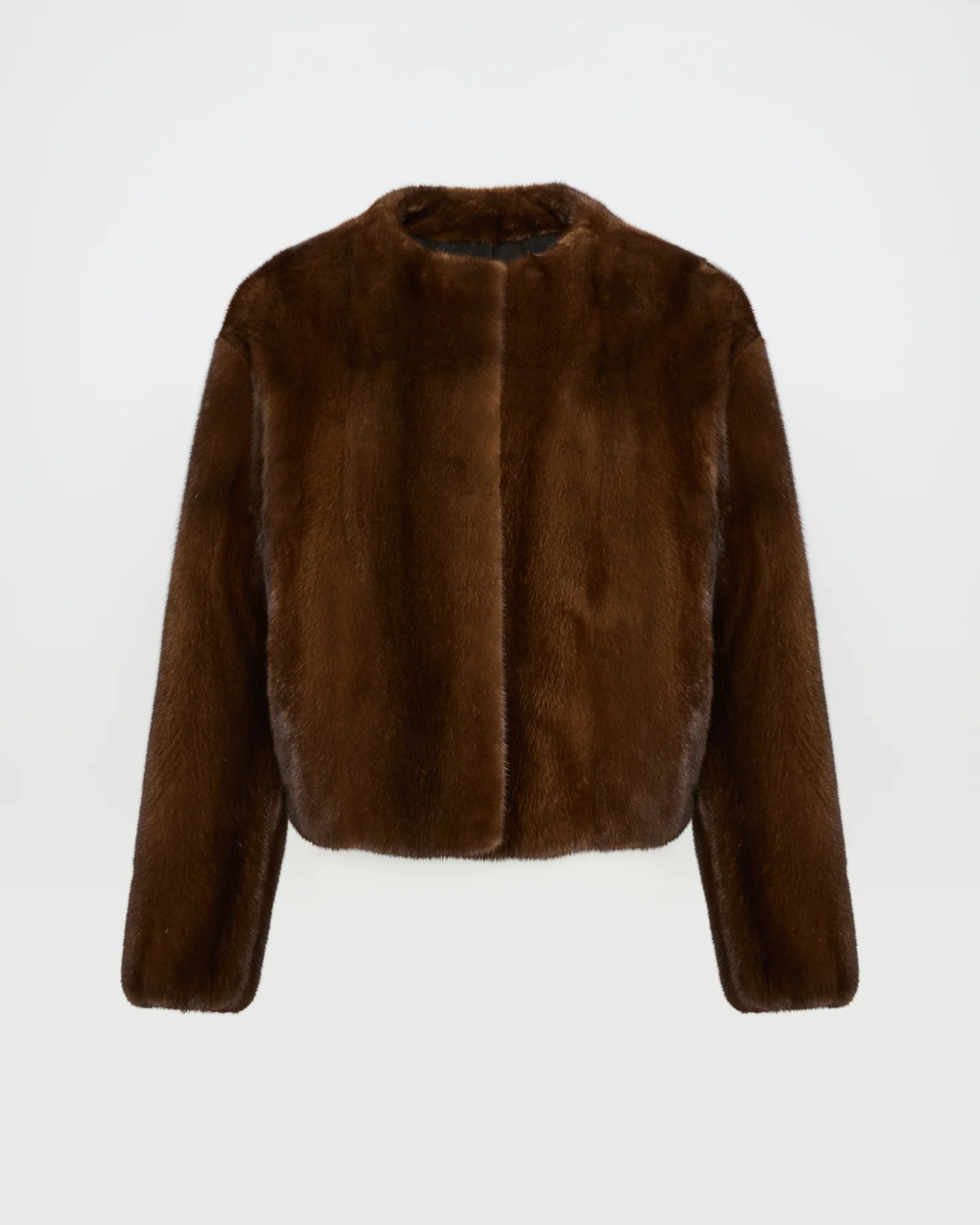 Long-haired mink fur round neck jacket - Image 6