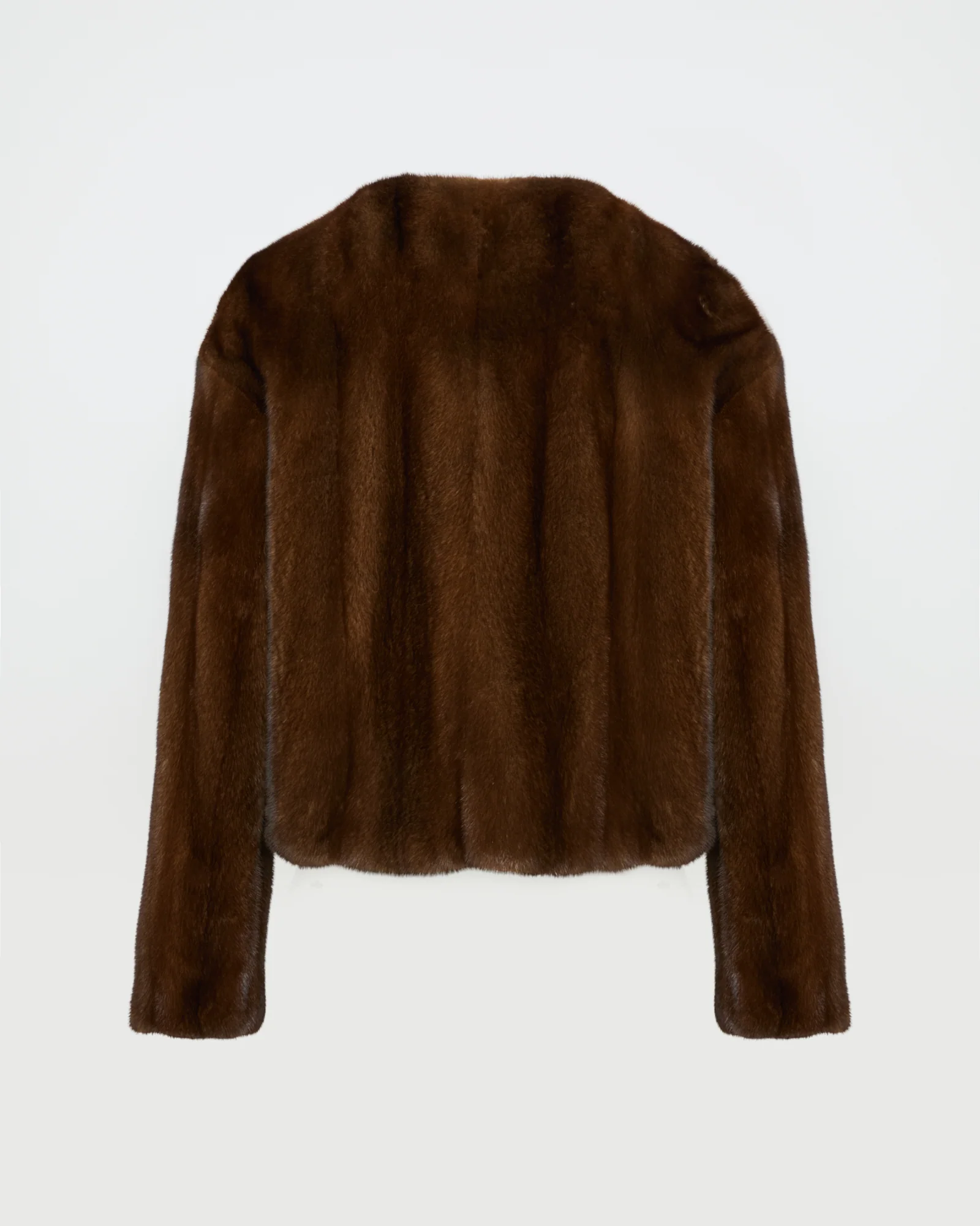 Long-haired mink fur round neck jacket - Image 7