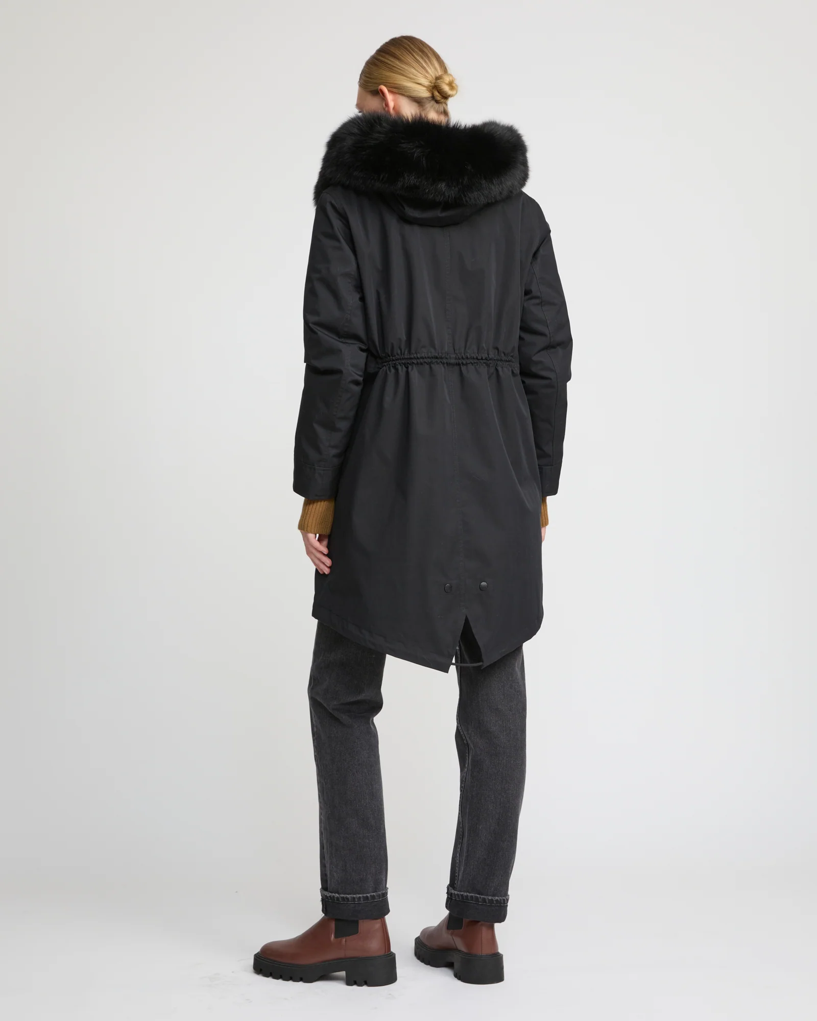 Long Iconic parka in waterproof cotton blend with fox and rabbit fur - Image 4