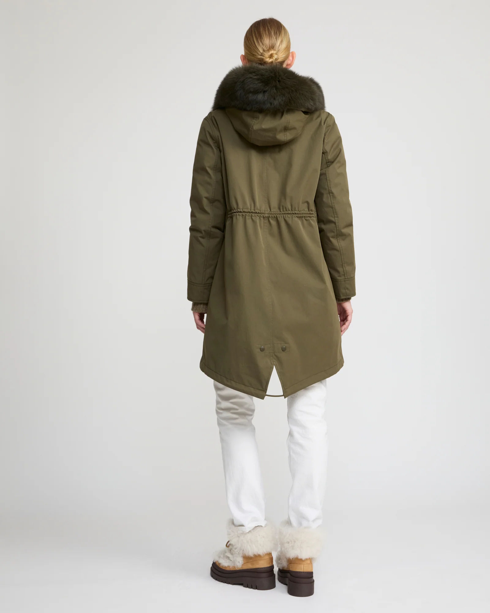 Long Iconic parka in waterproof cotton blend with fox and rabbit fur - Image 4
