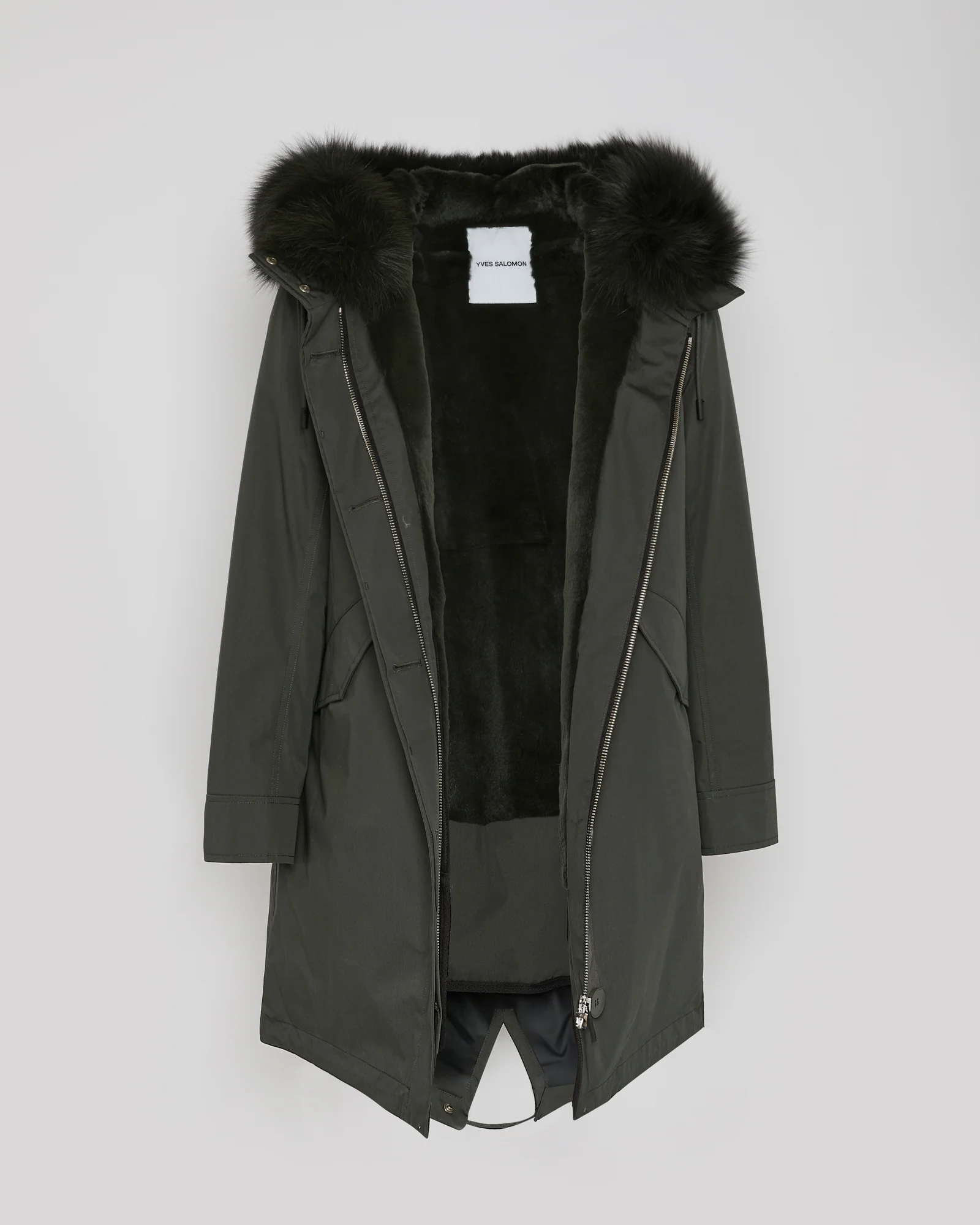 Long Iconic parka in waterproof cotton blend with fox and rabbit fur - Image 7