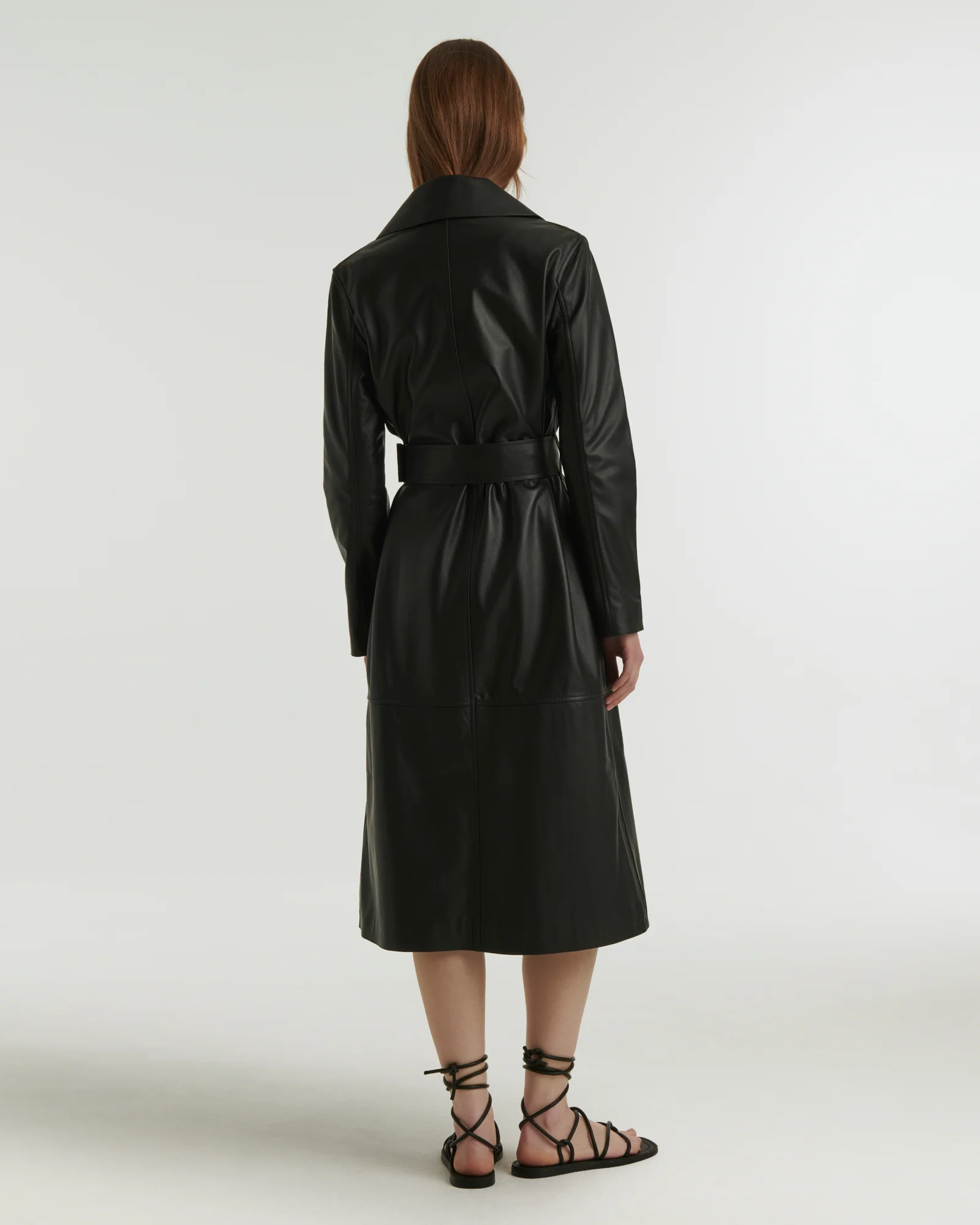 Long lamb leather trench coat - Image 4
