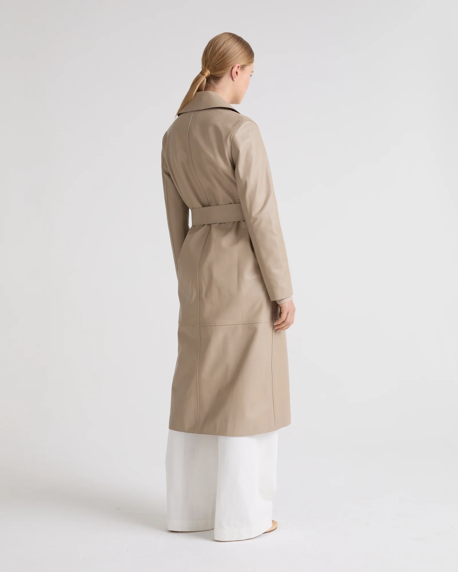Long lamb leather trench coat - Image 4