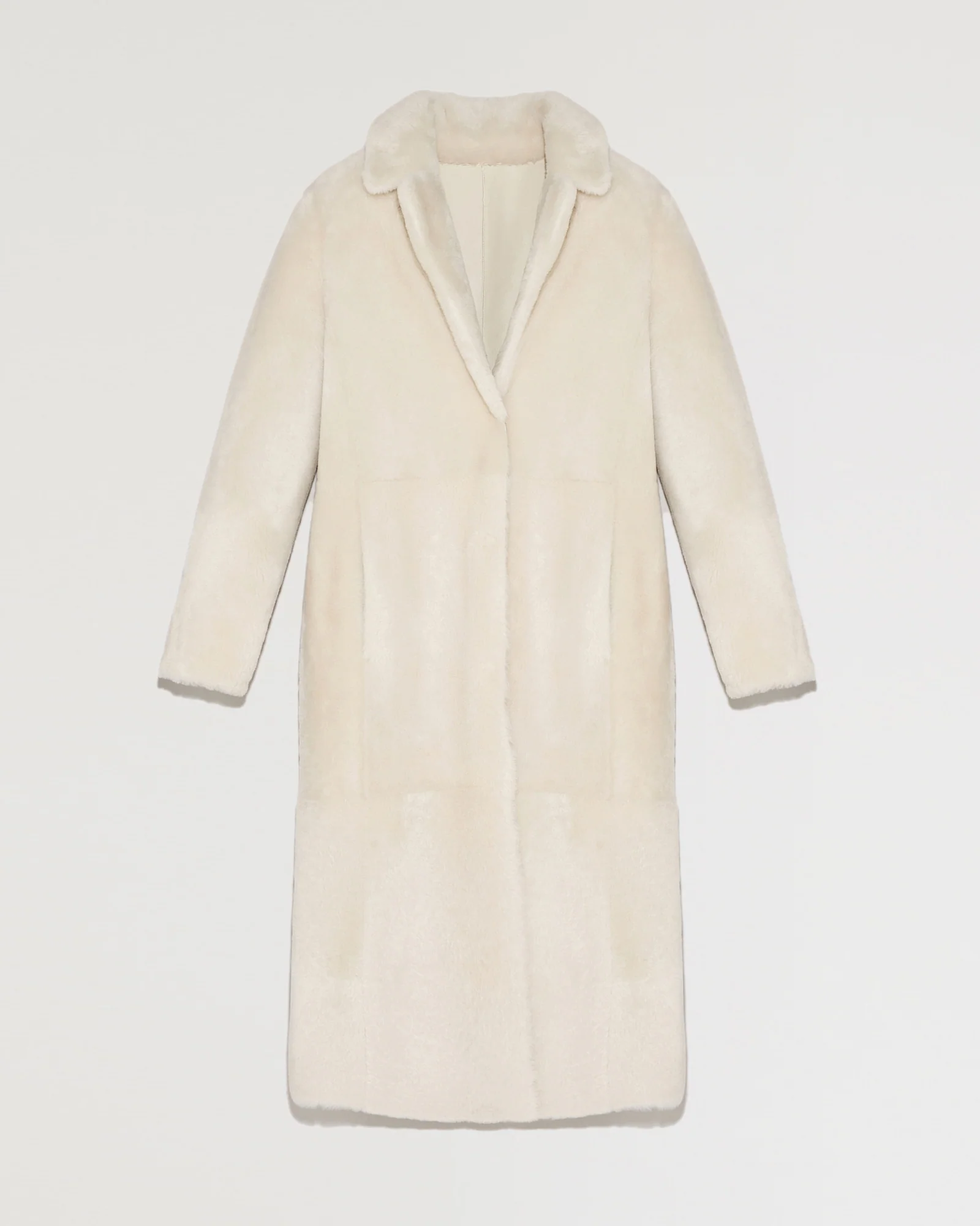 Long reversible belted shearling coat - Image 5