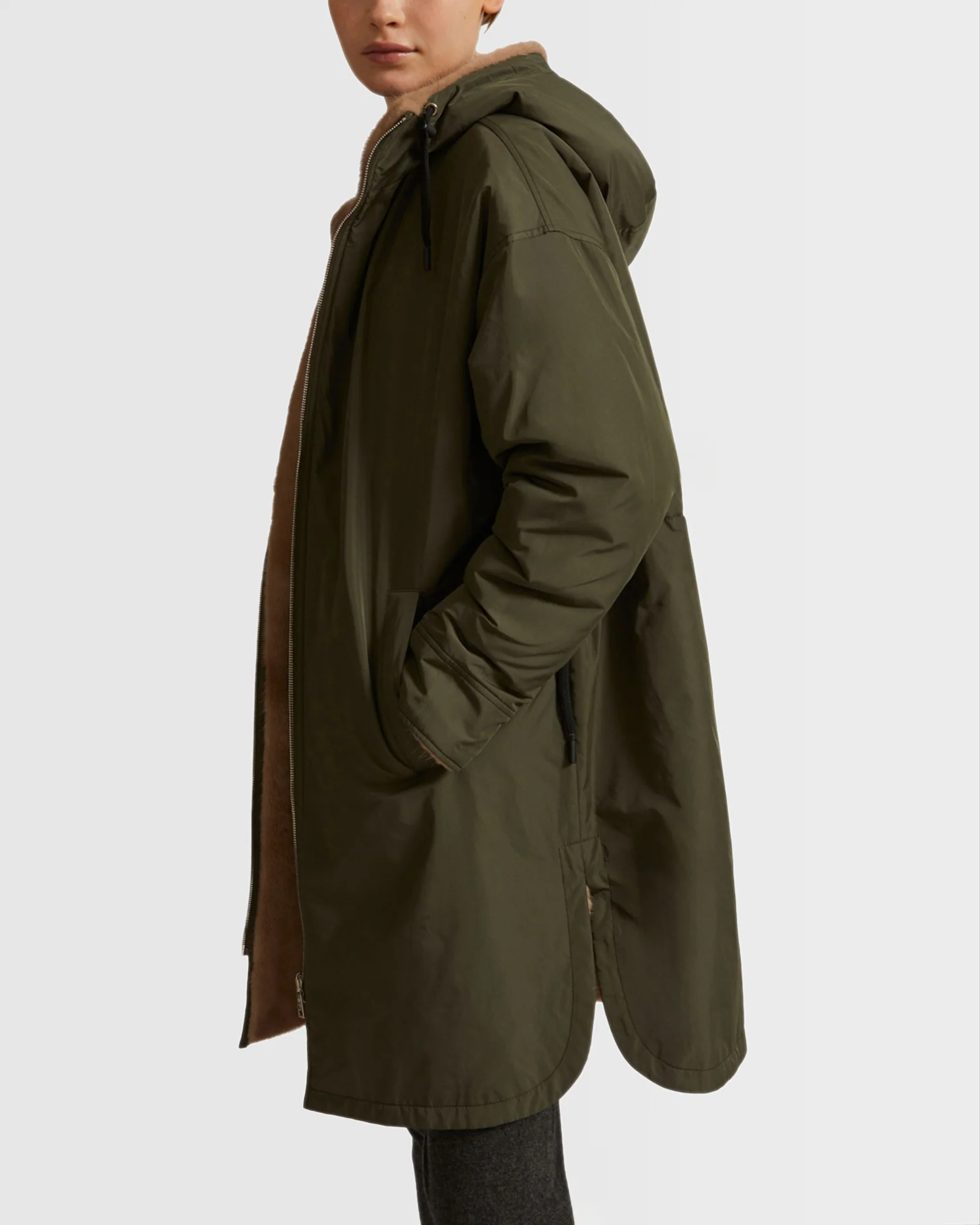 Reversible parka in technical fabric and mink fur - Image 2