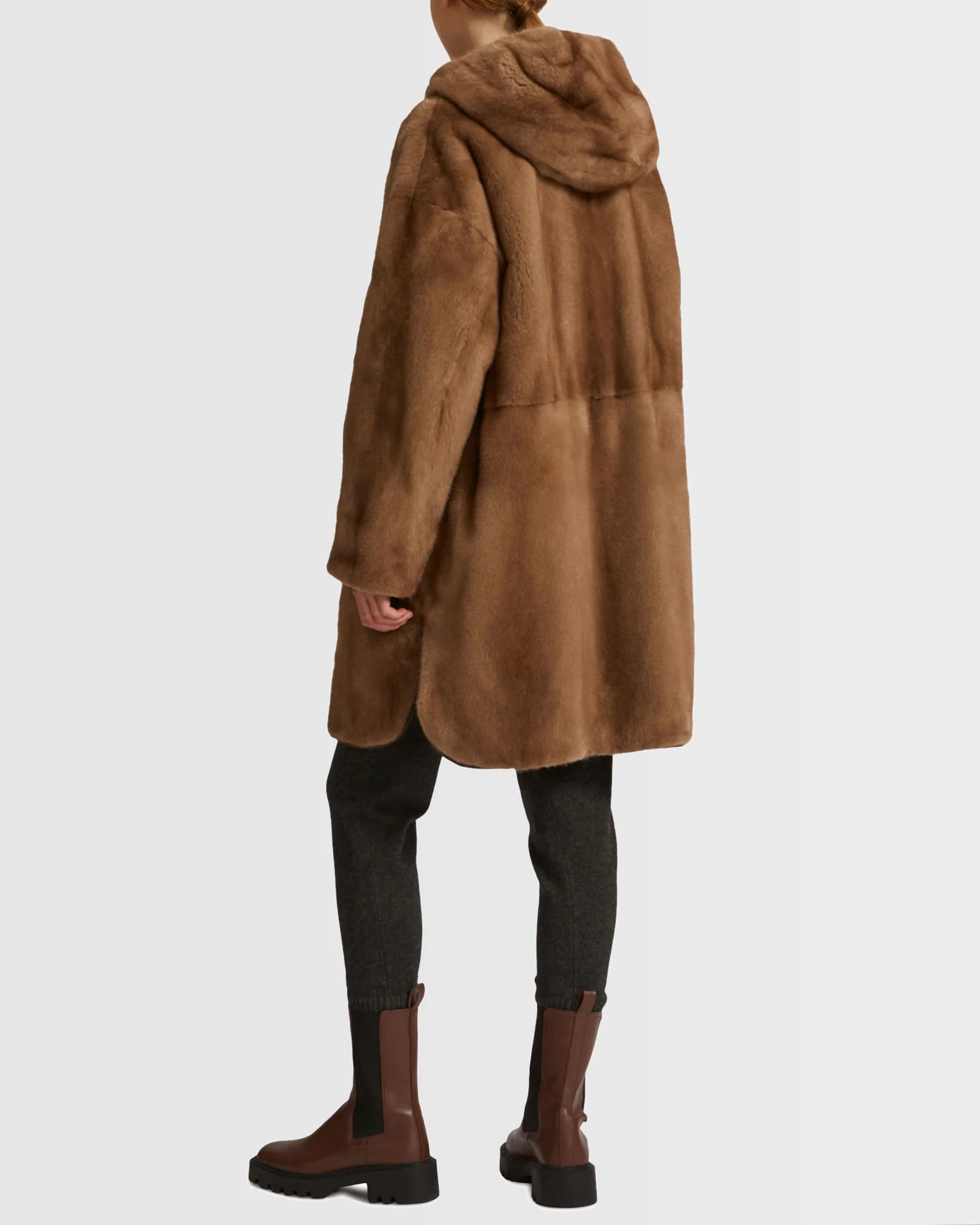 Reversible parka in technical fabric and mink fur - Image 6