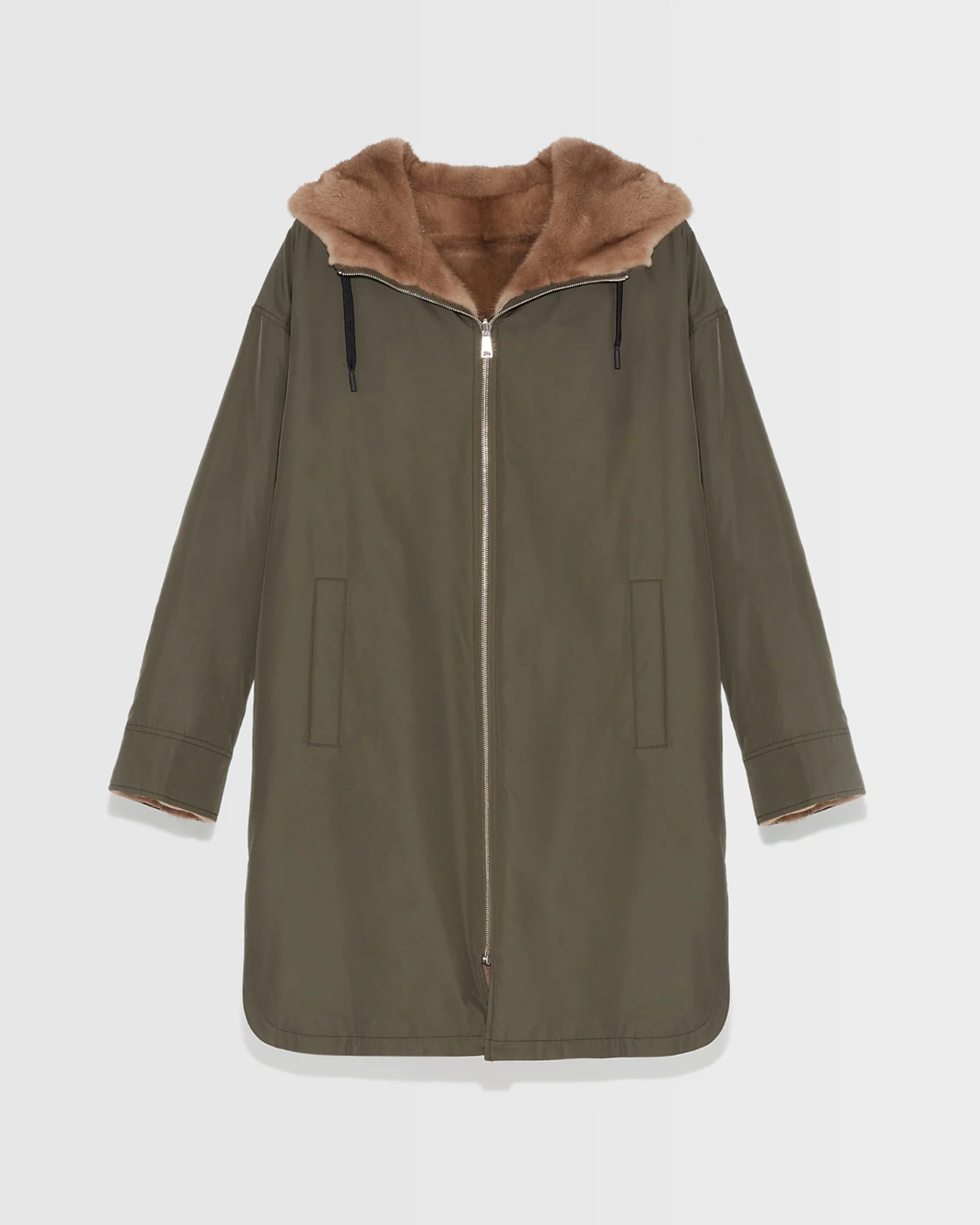 Reversible parka in technical fabric and mink fur - Image 7
