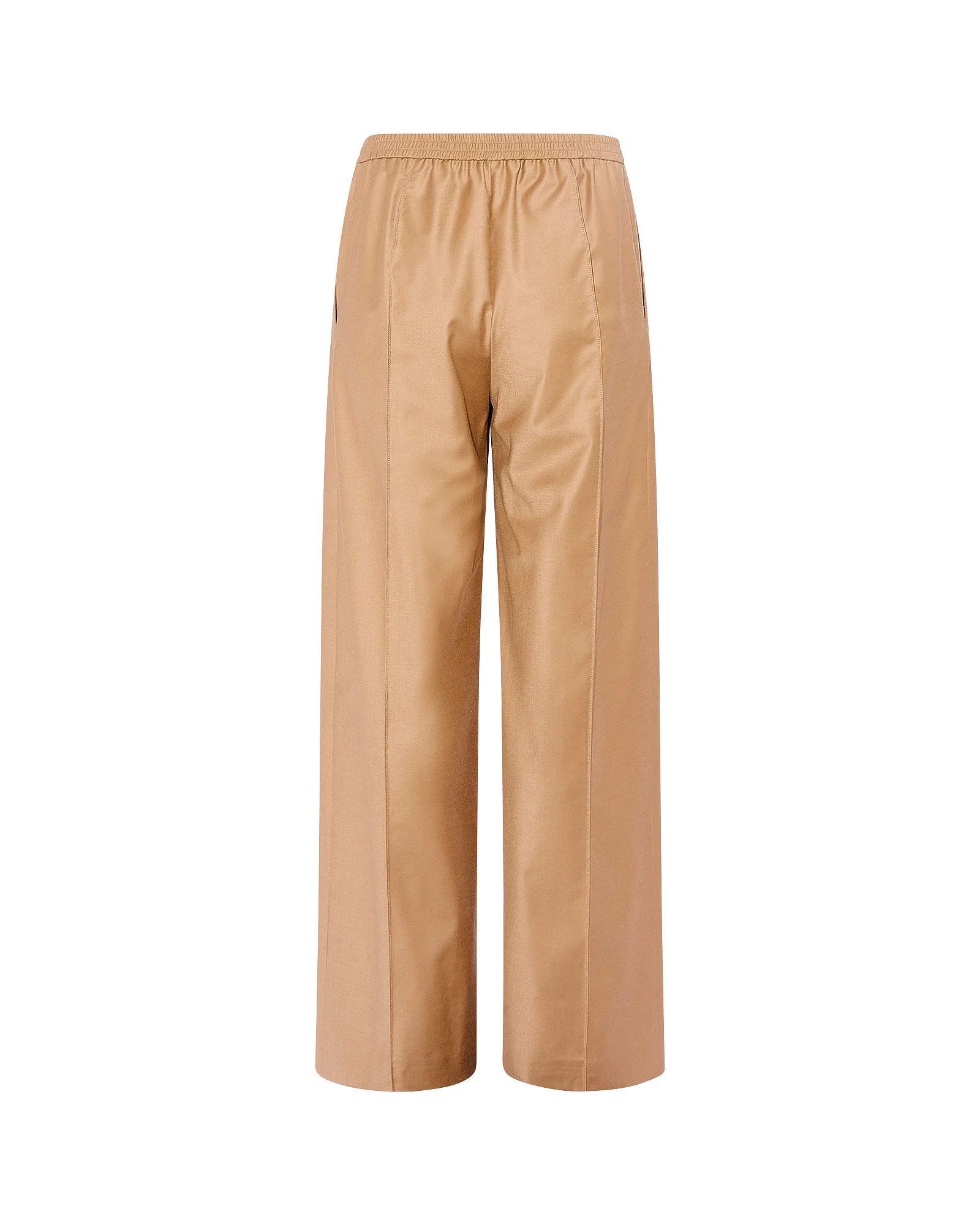 Loose fit trousers with elasticated waistband in flannel fabric - Image 5