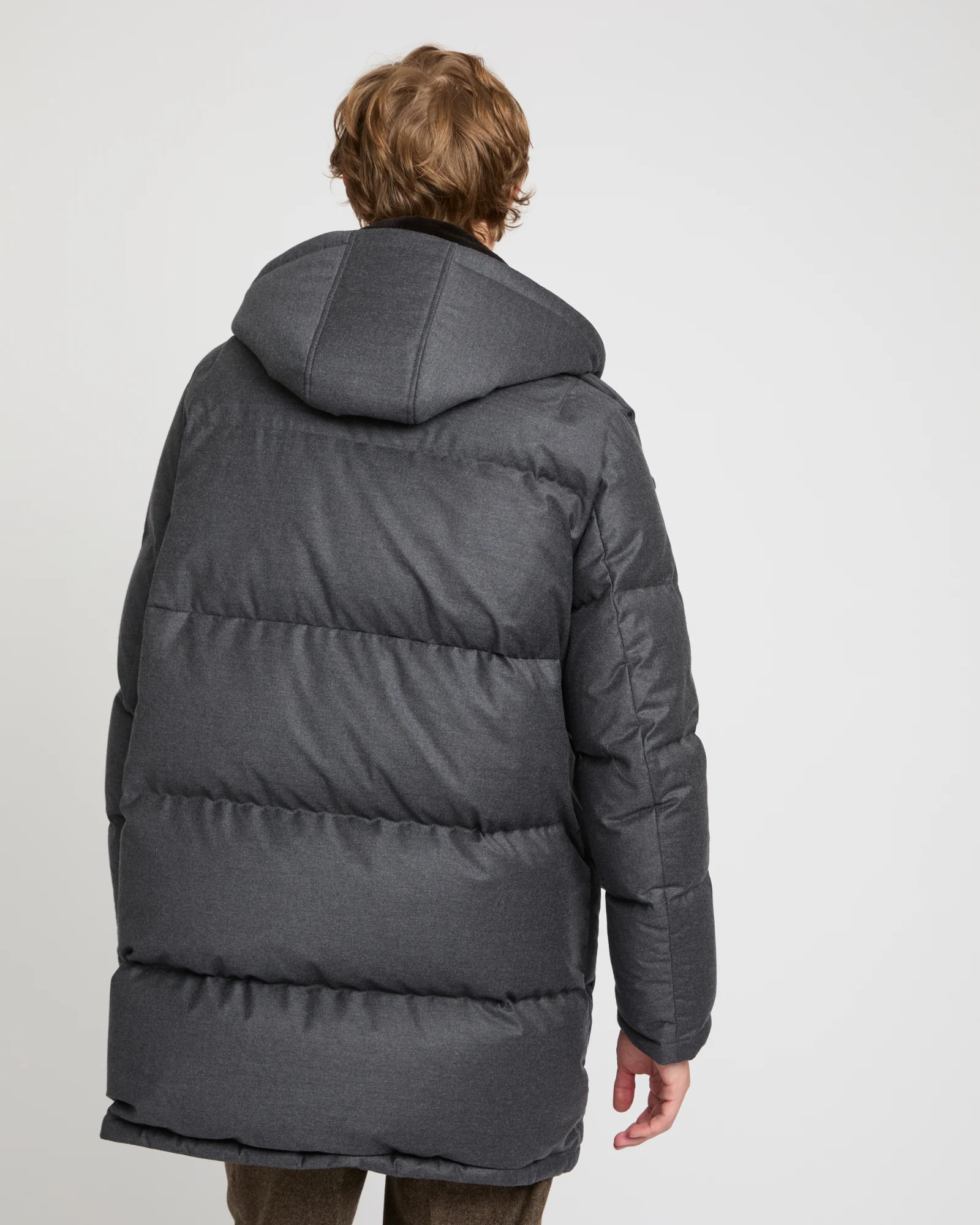 Loro Piana fabric down jacket with mink bib - Image 4