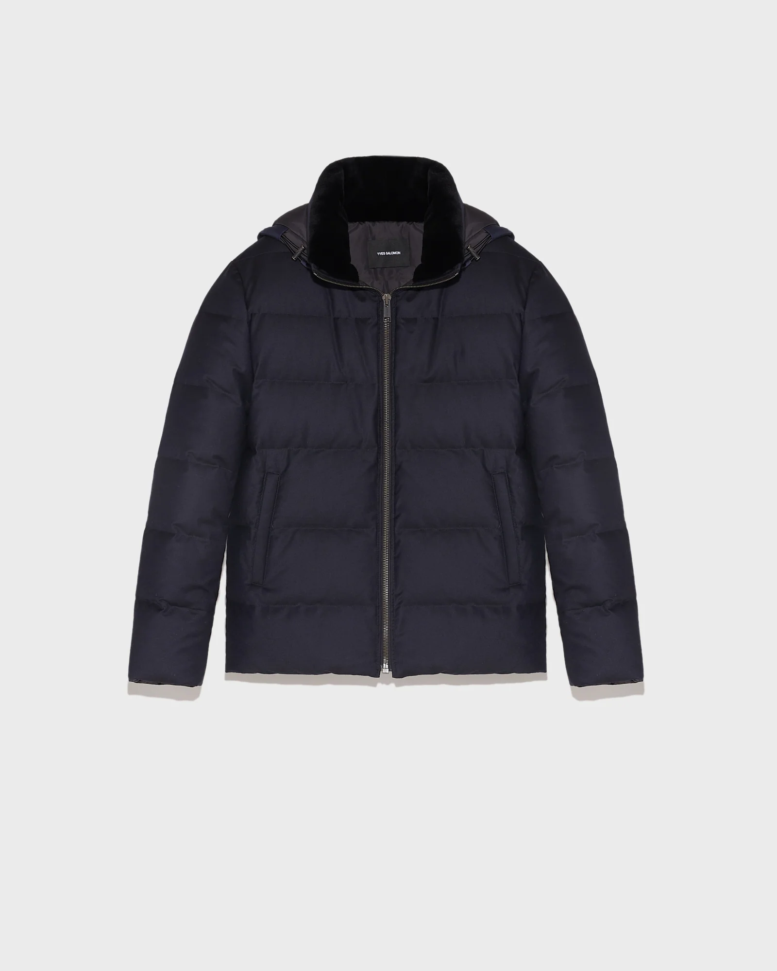 Short down jacket in Loro Piana fabric with dehaired mink fur inside collar - Image 5