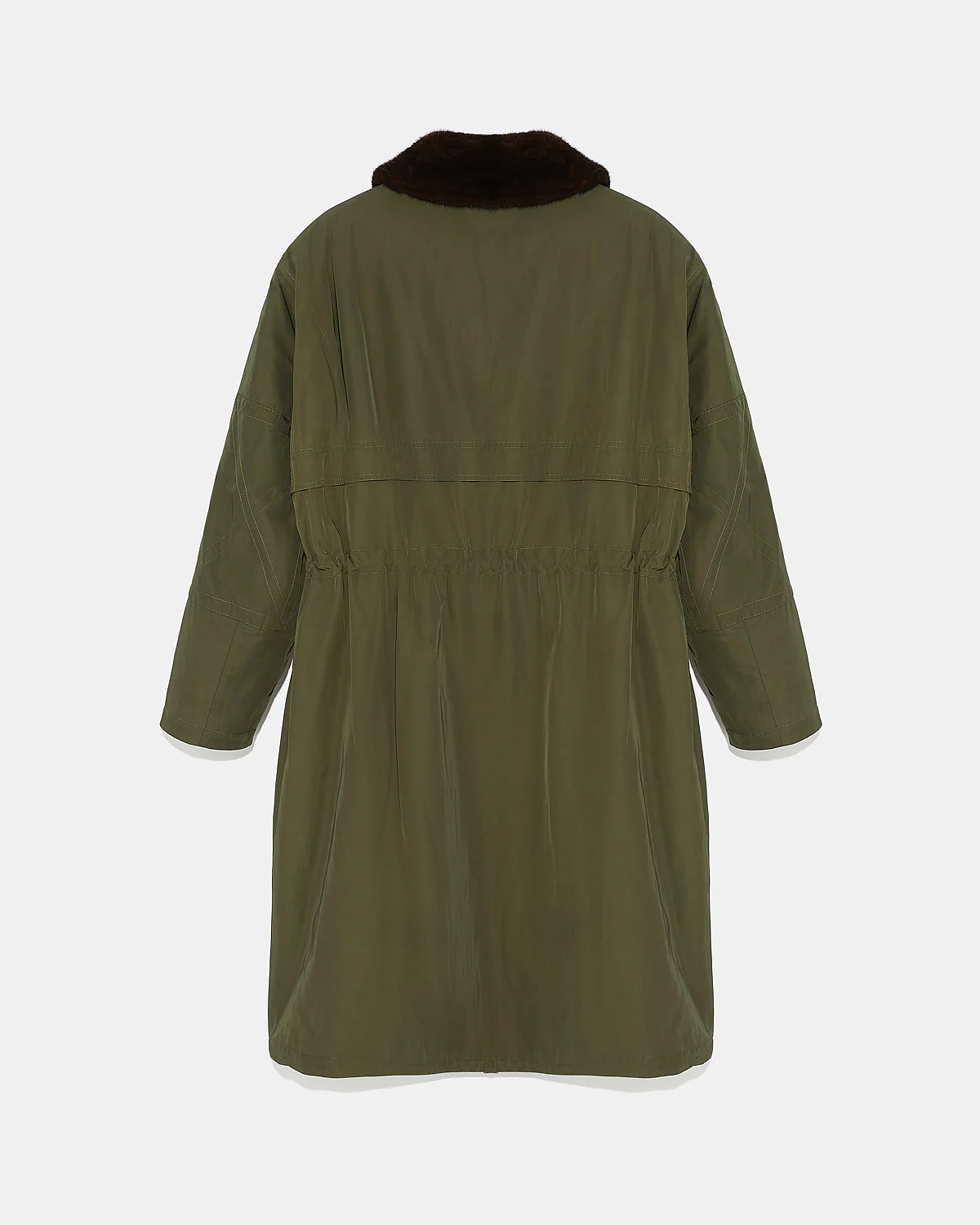 Reversible trench parka with technical fabric and mink fur - Image 2