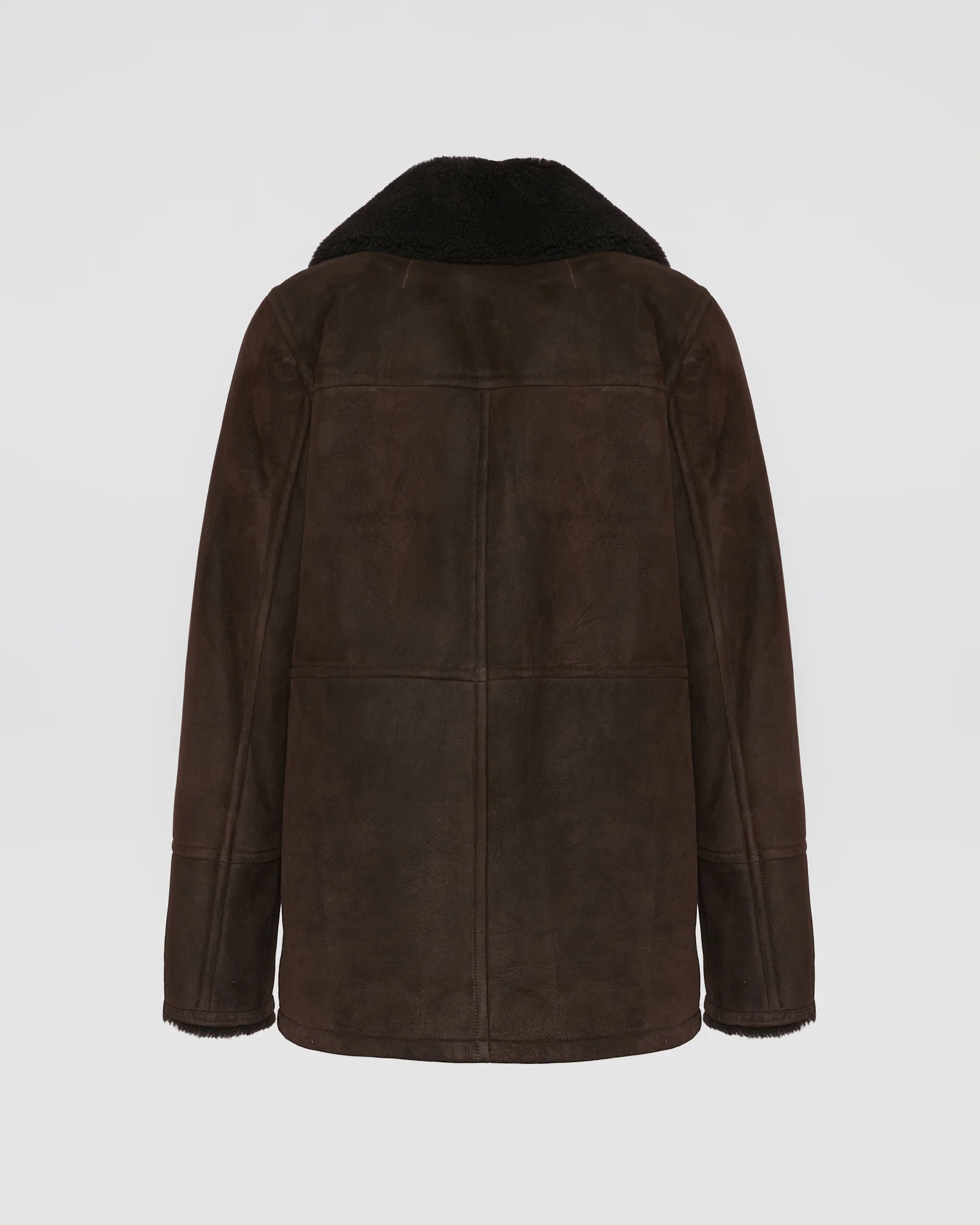 Gonfio lambskin suede effect pea coat - Image 6