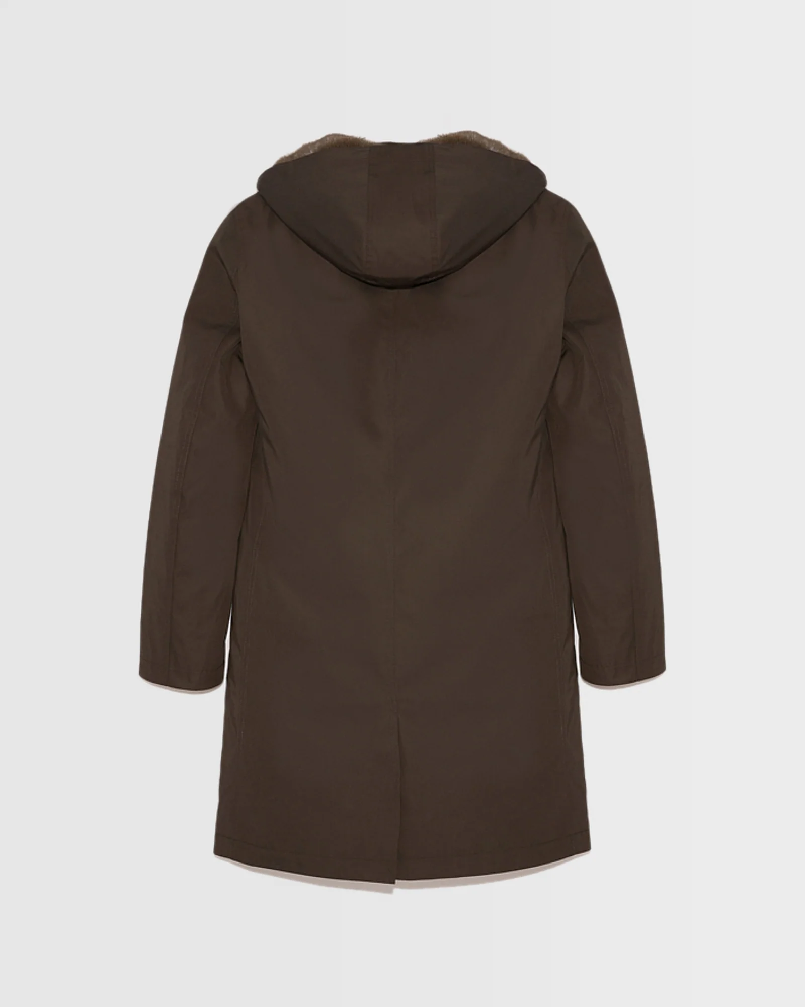 Hooded Coat In waterproof Gabardine And Mink fur - Image 6