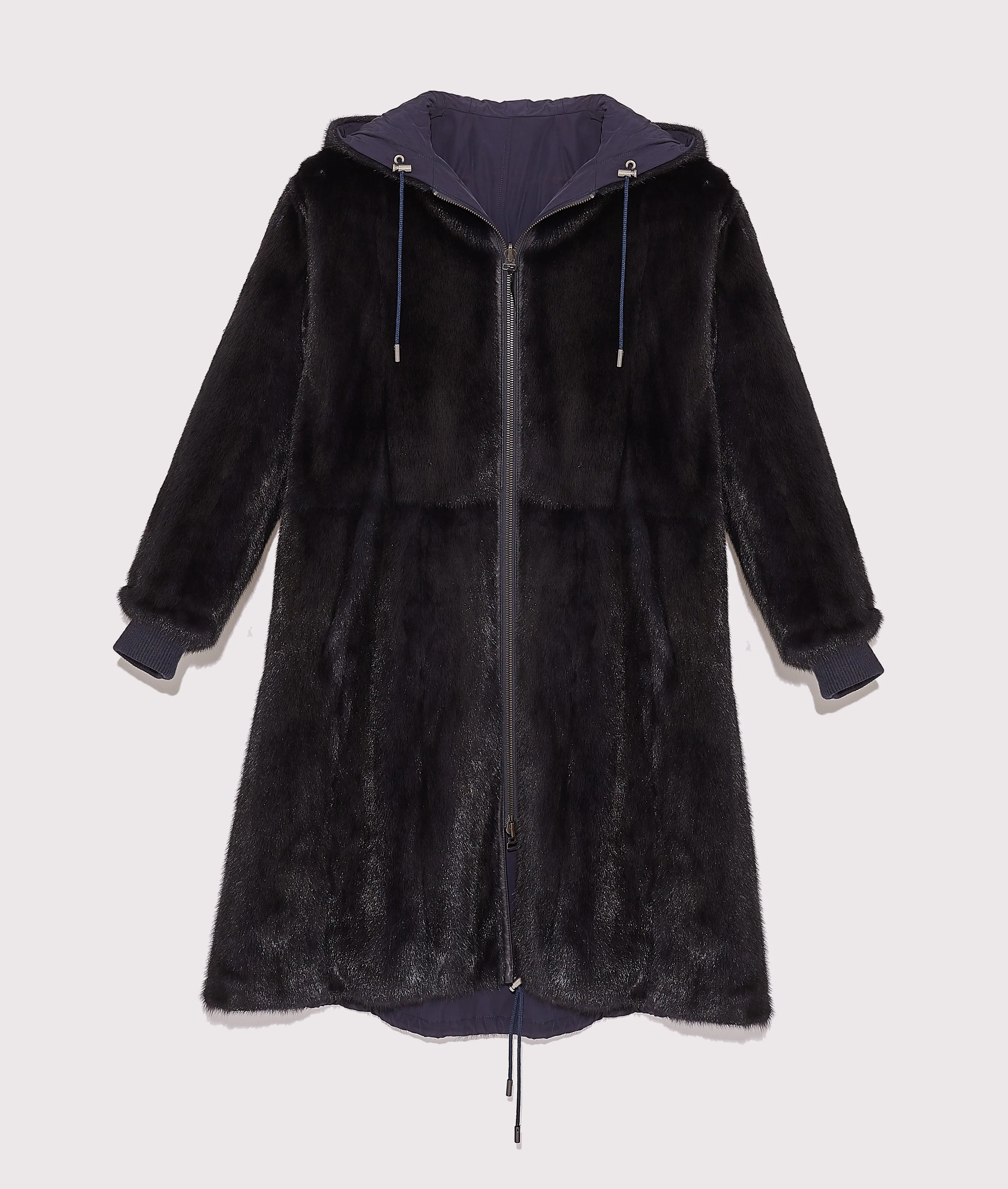 Reversible maxi parka in mink fur - Image 3
