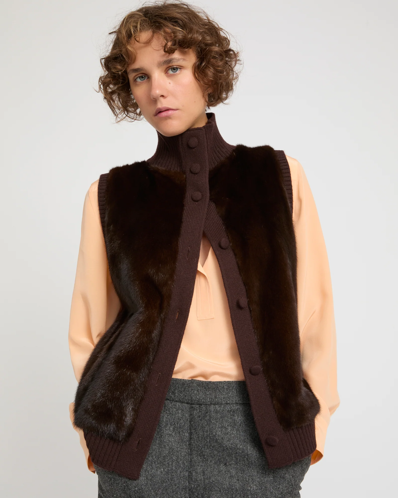 Merino knit and mink fur gilet - Image 2