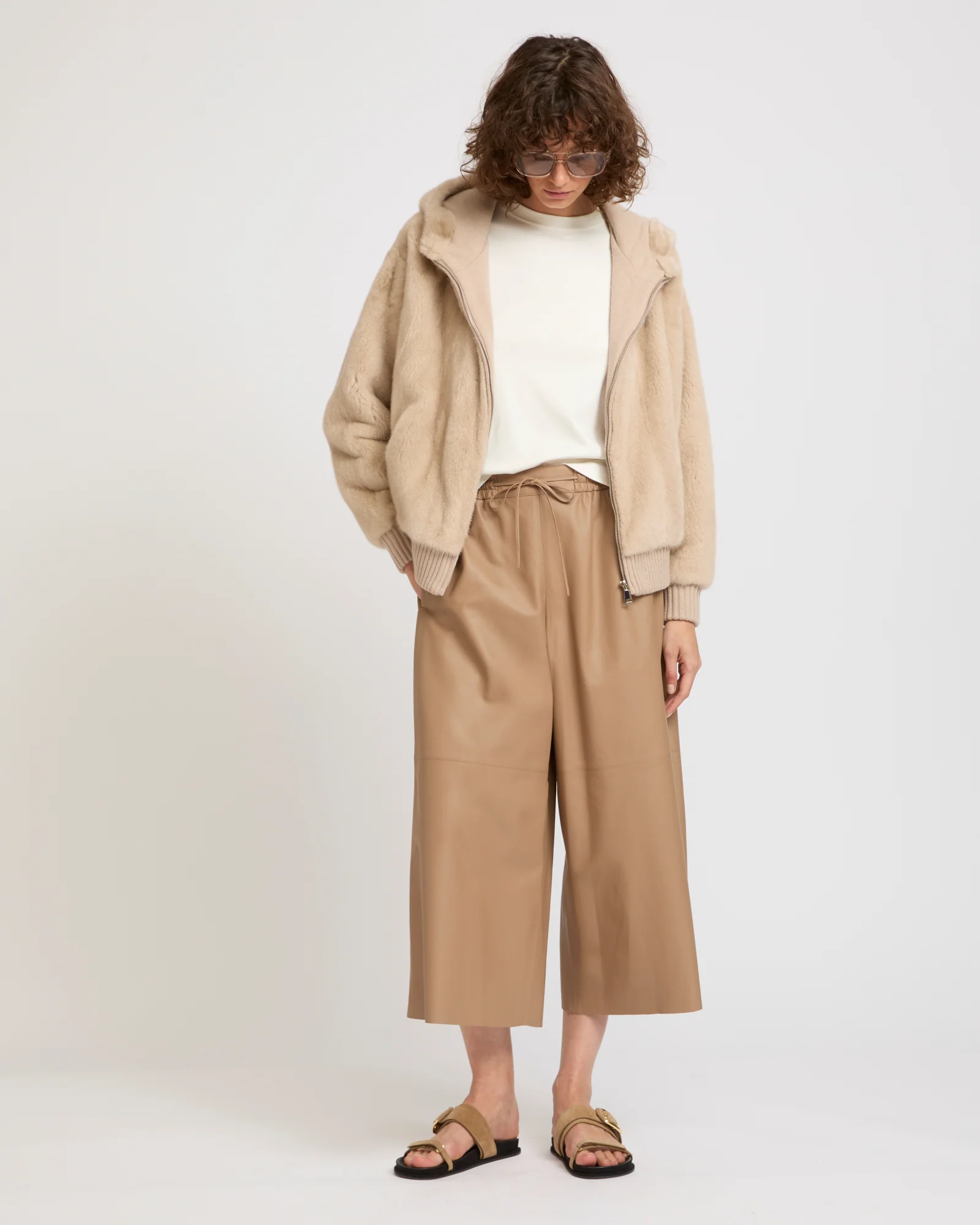 Merino knit and mink fur hooded jacket - Image 4