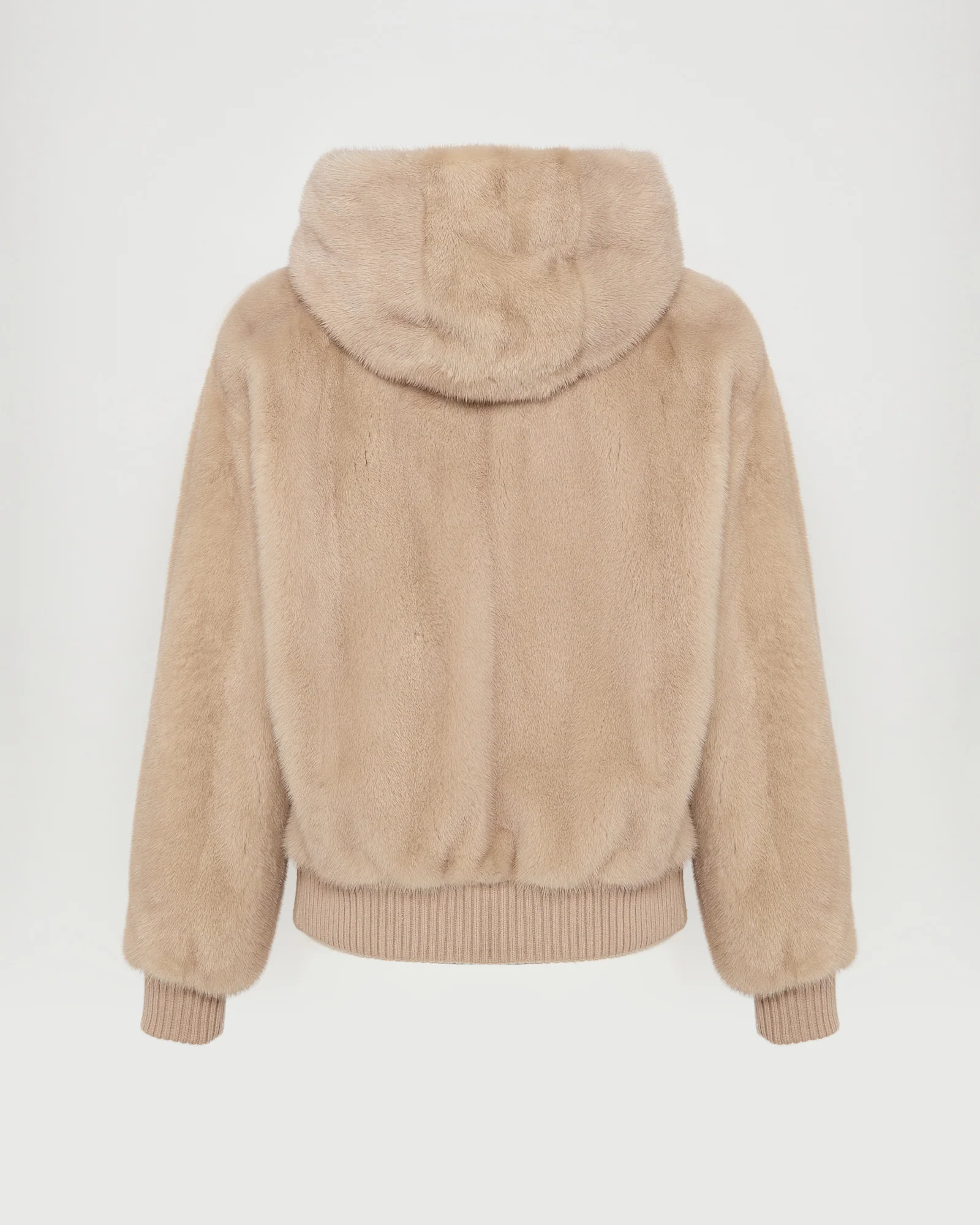 Merino knit and mink fur hooded jacket - Image 6