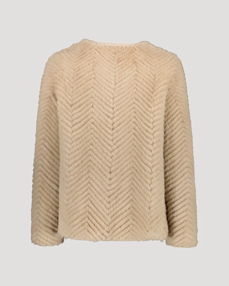 Merino knit and mink jacket - Image 5