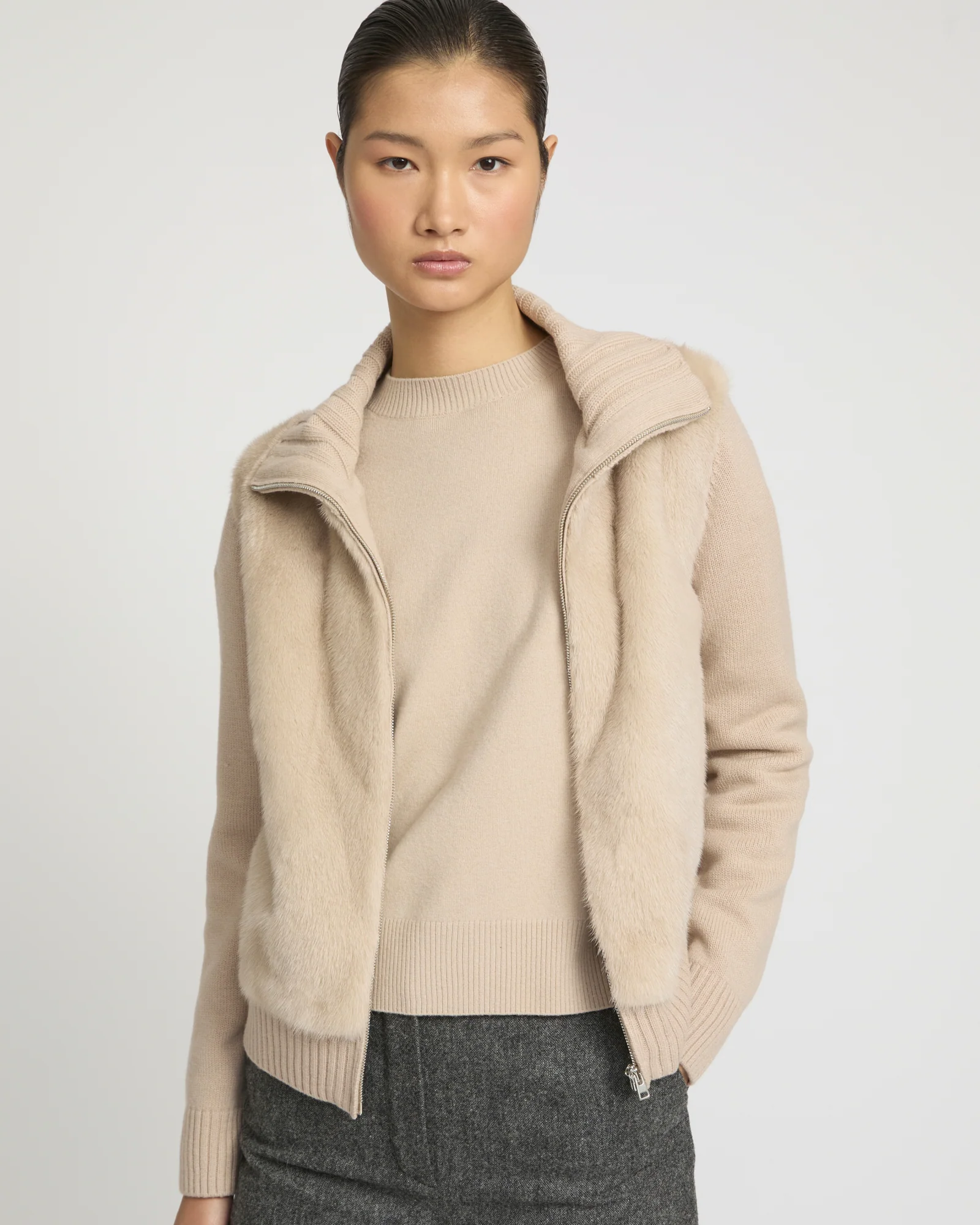 Mink fur and Merino knit jacket - Image 2