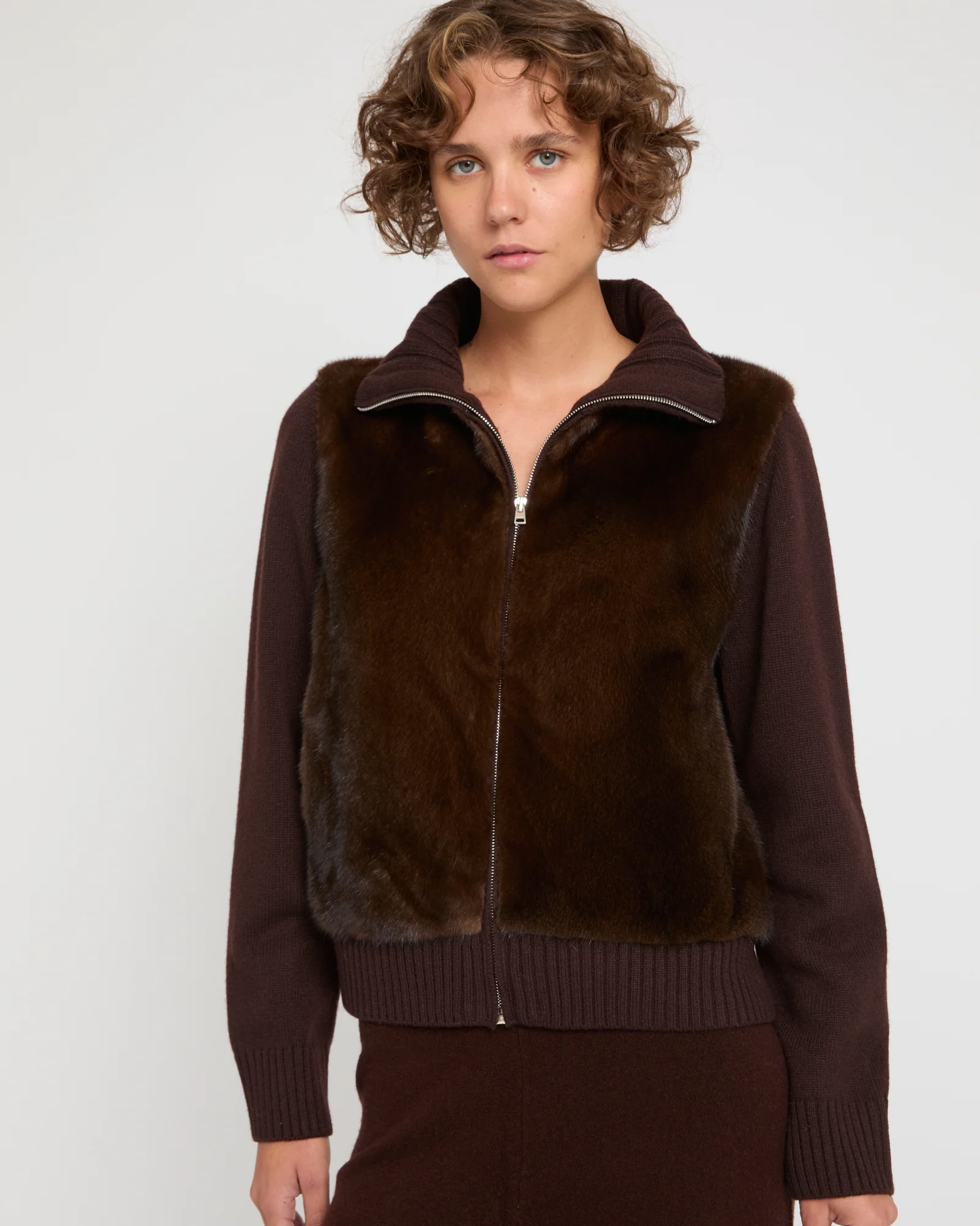 Mink fur and Merino knit jacket - Image 3
