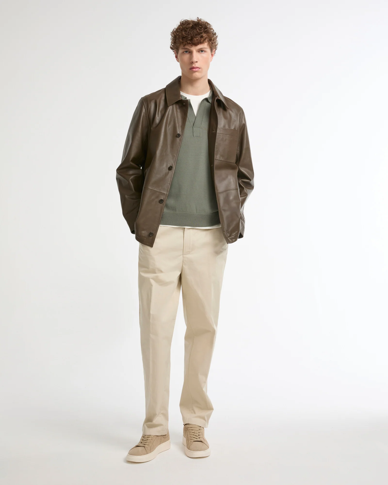 Overshirt-style lambskin leather jacket - Image 2