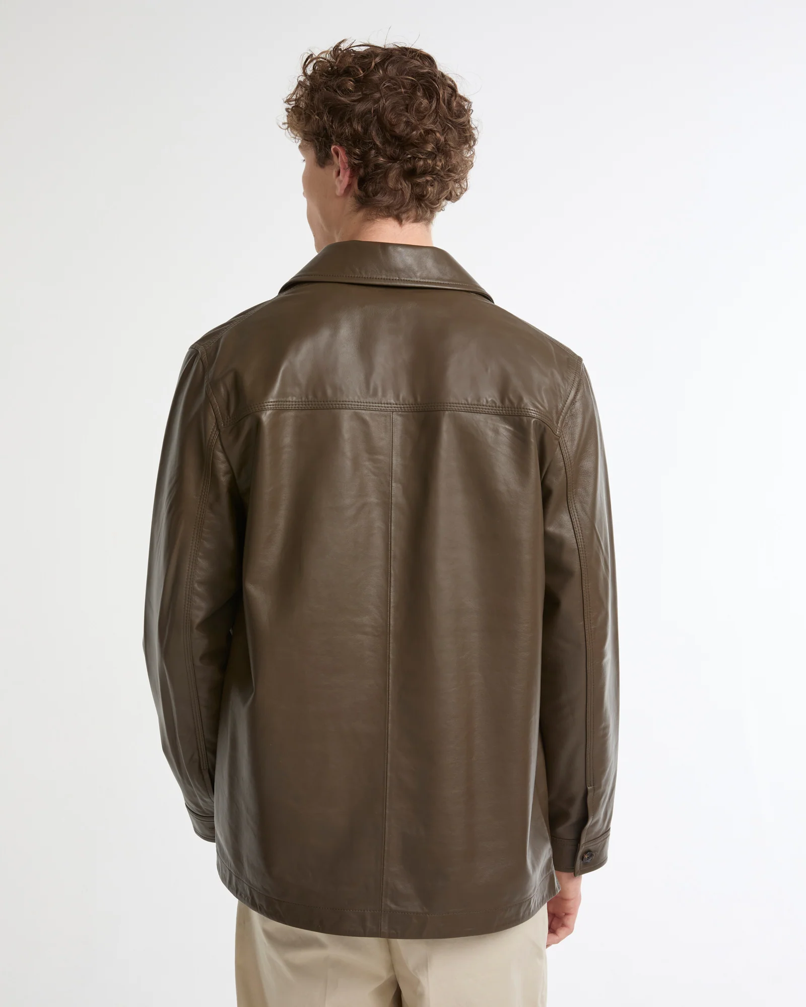 Overshirt-style lambskin leather jacket - Image 4