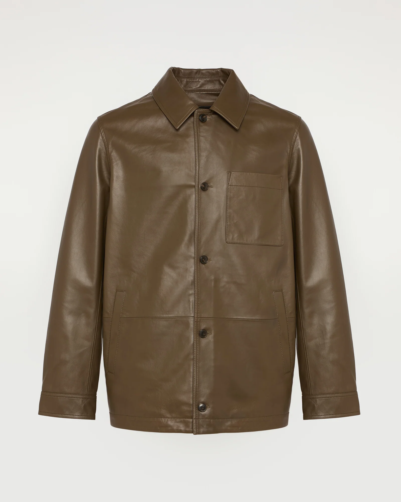 Overshirt-style lambskin leather jacket - Image 5