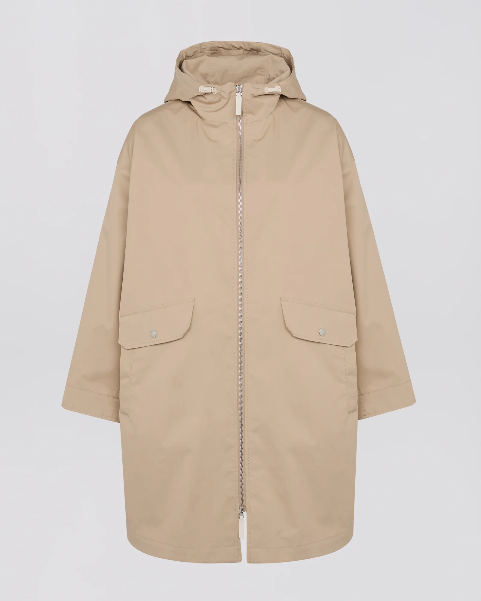 Long parka in technical cotton-mix fabric - Image 6