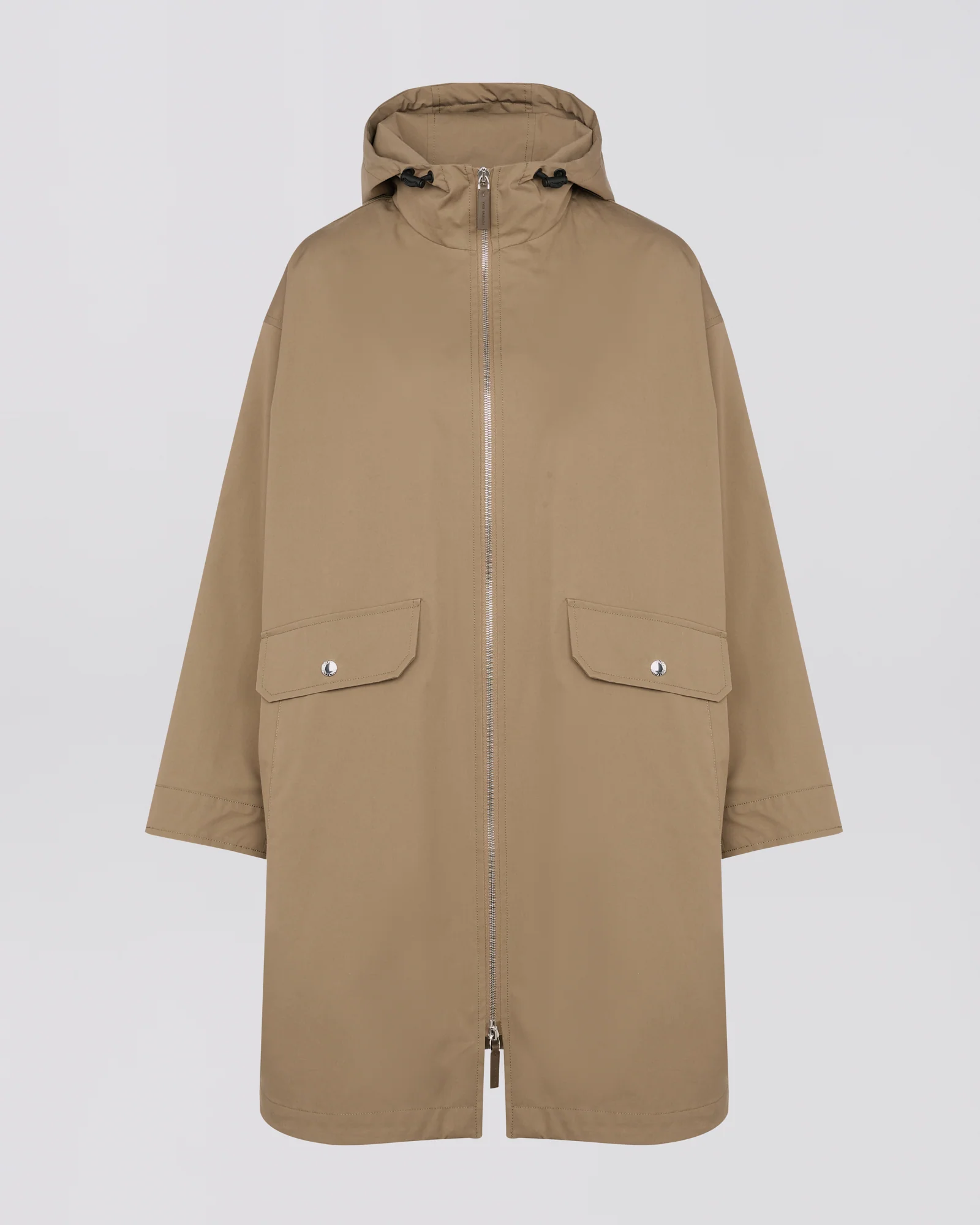 Long parka in technical cotton-mix fabric - Image 5