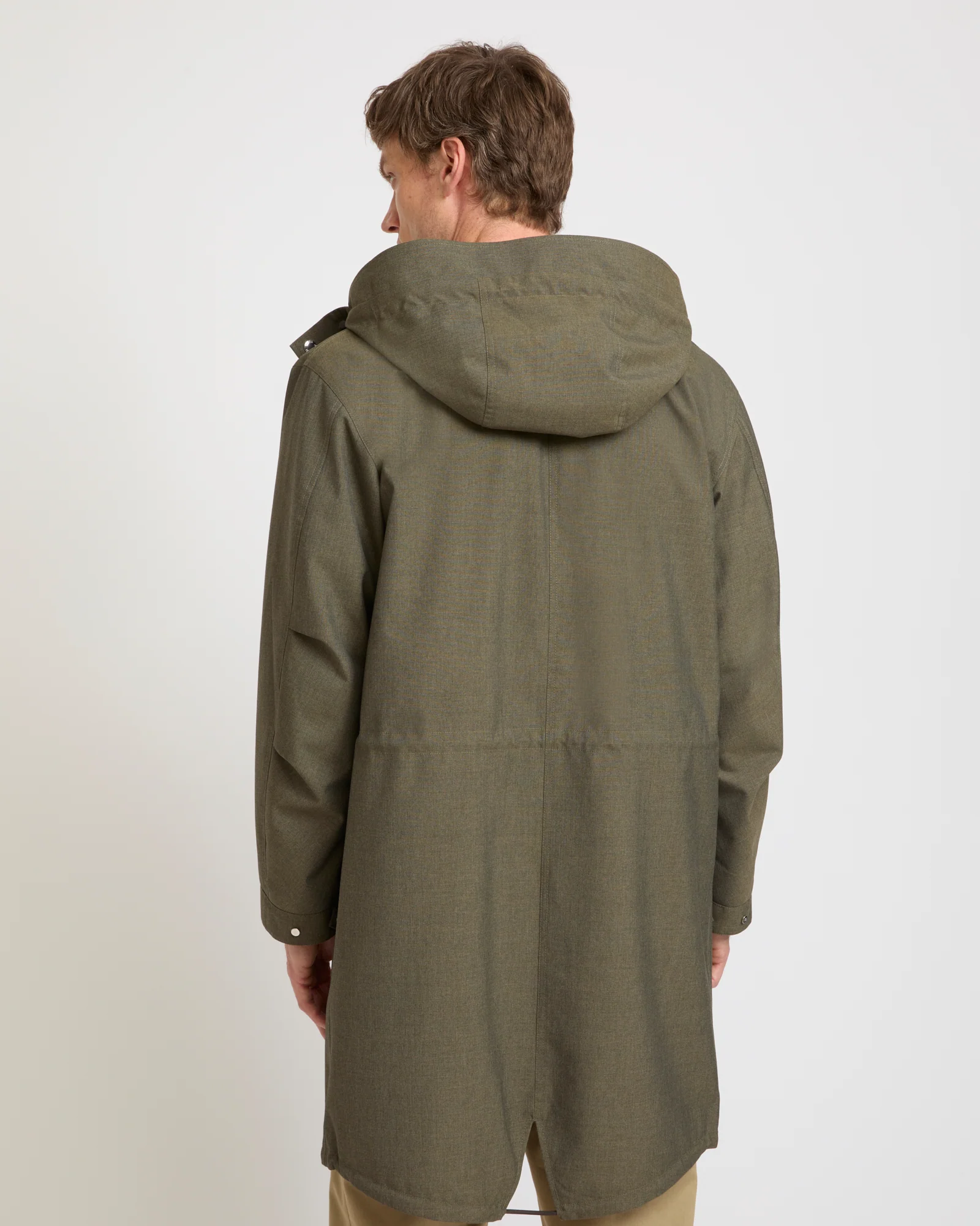 Pilot parka in technical fabric with a cool wool look - Image 3