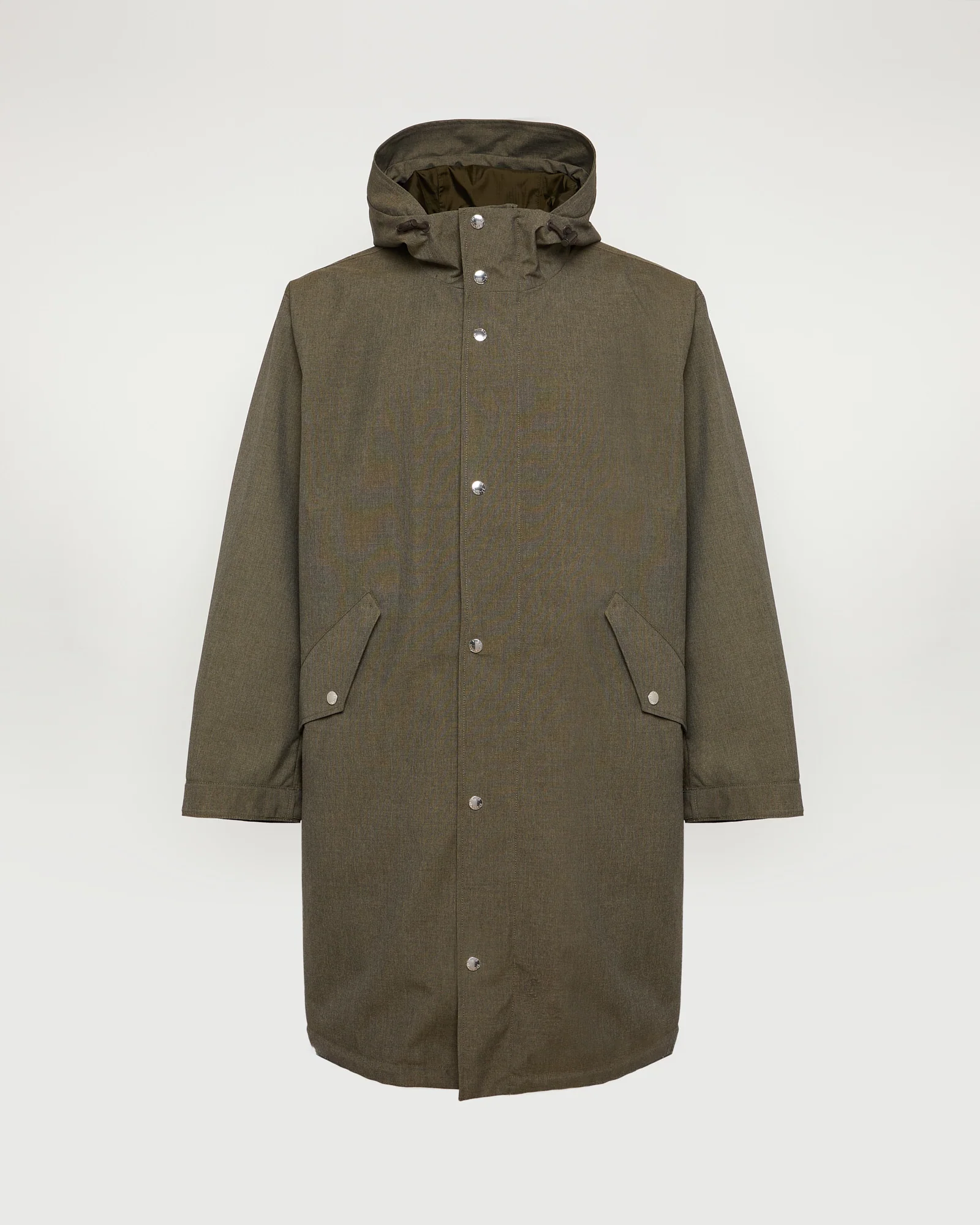 Pilot parka in technical fabric with a cool wool look - Image 4