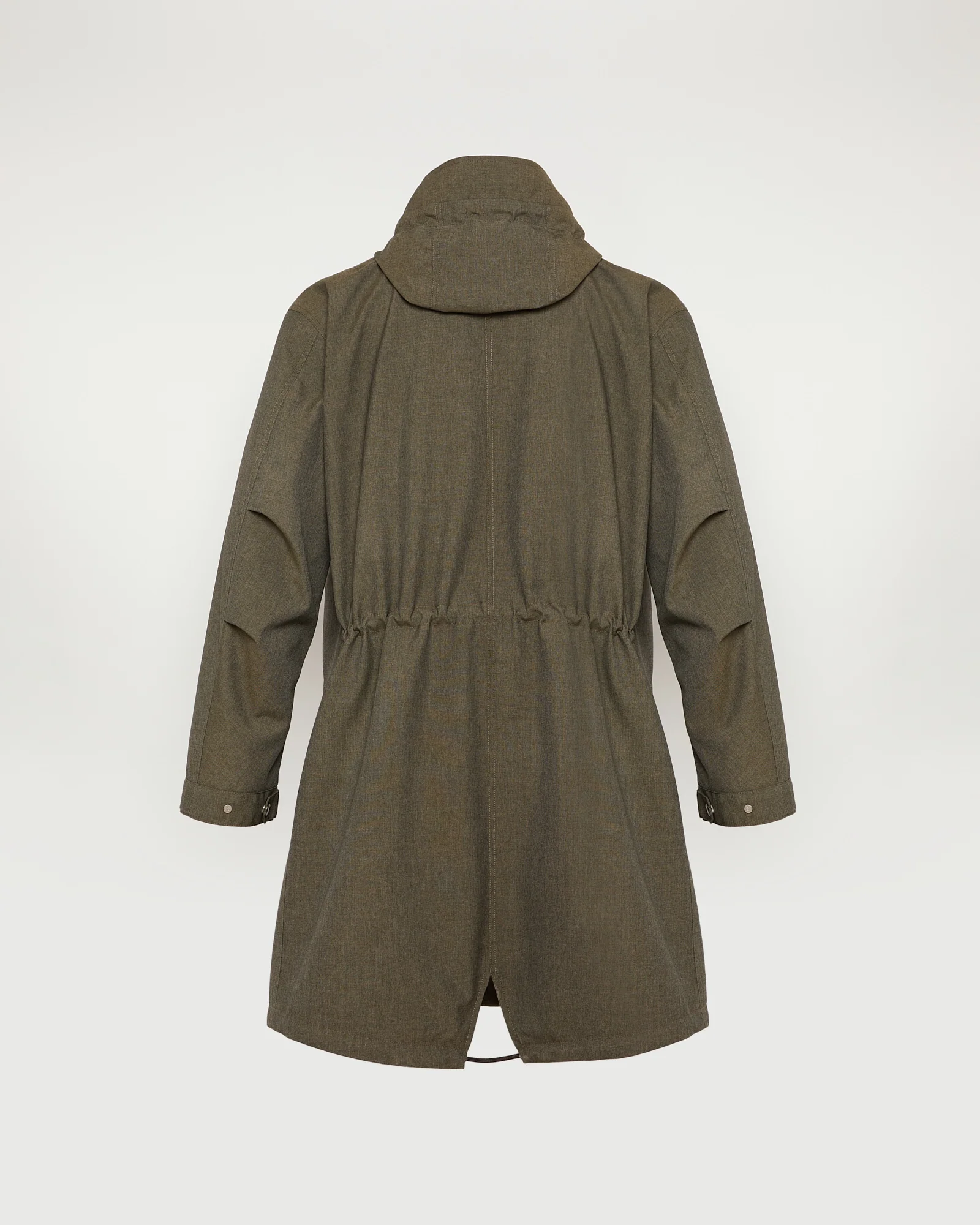 Pilot parka in technical fabric with a cool wool look - Image 5
