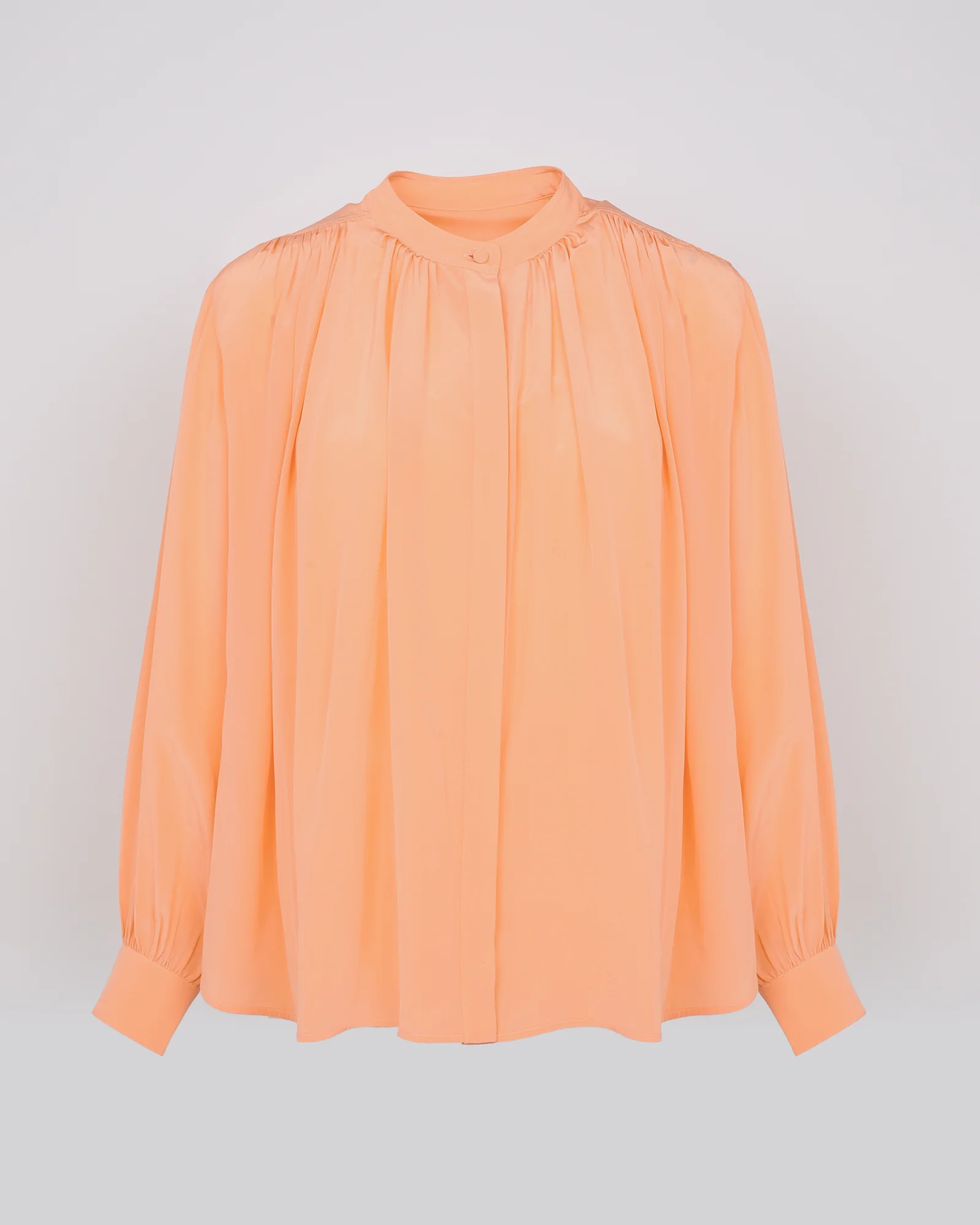 Pleated shirt in light silk crepe - Image 5