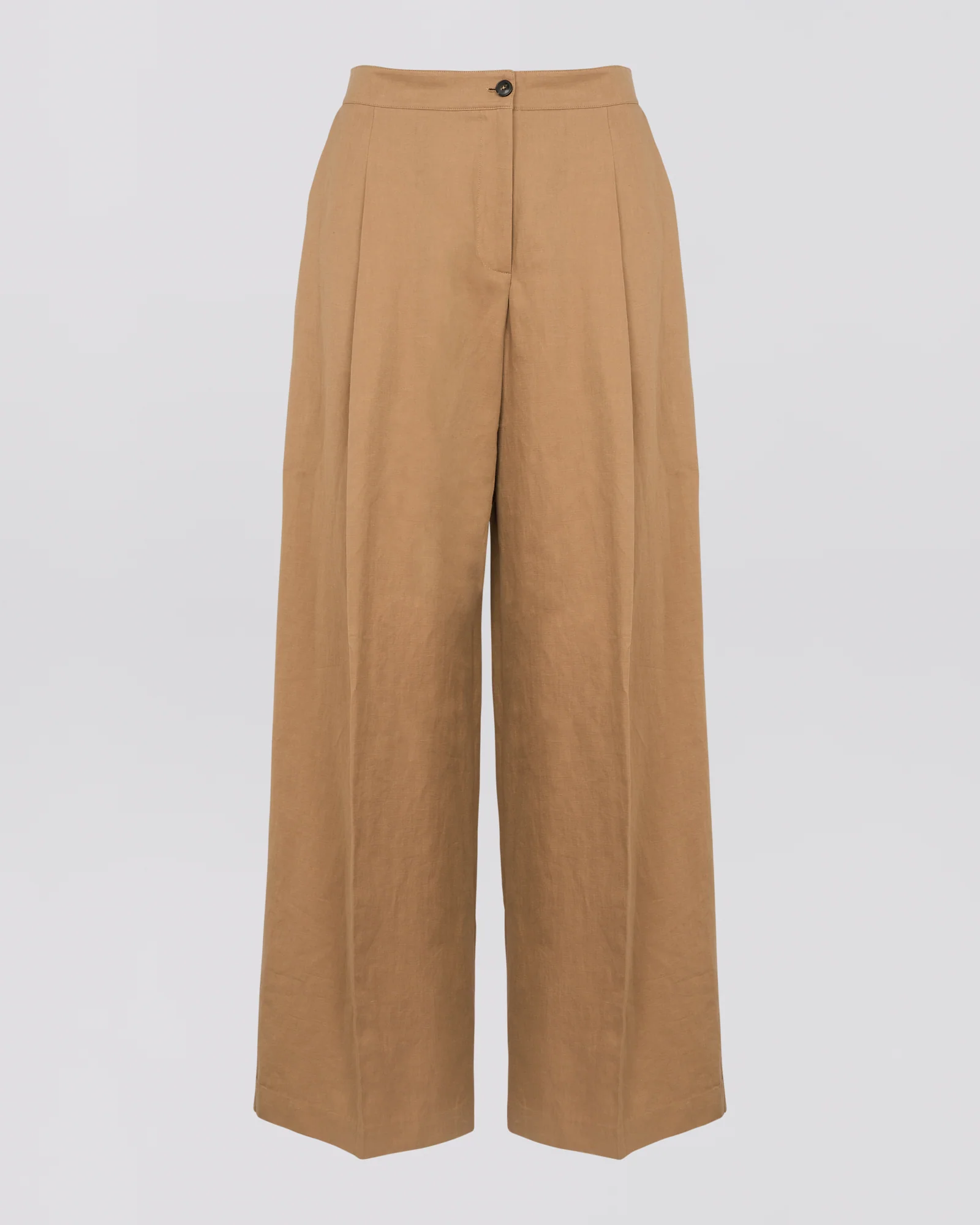 Pleated trousers in cotton-linen fabric - Image 4