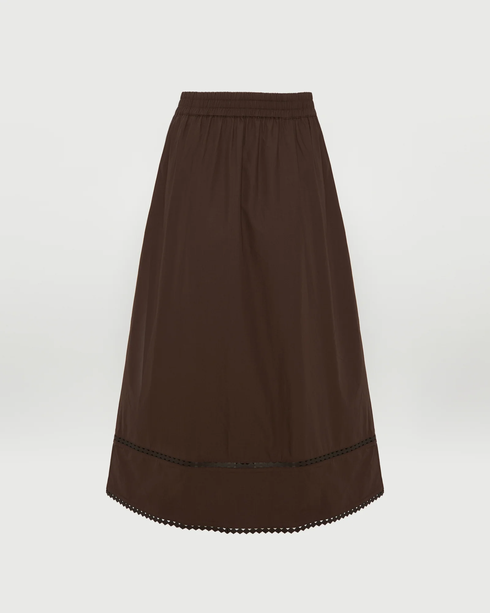 Poplin skirt with leather details - Image 5