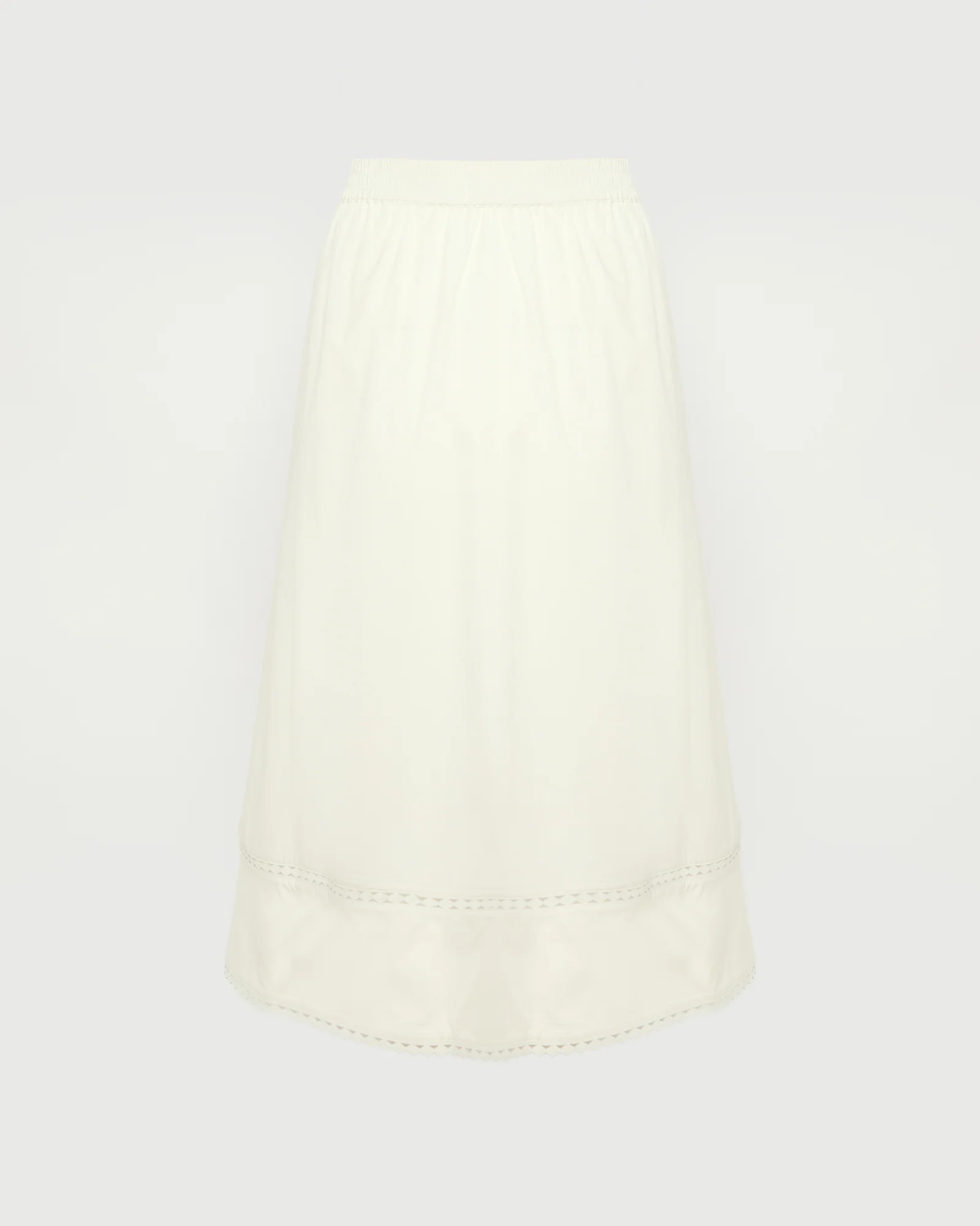 Poplin skirt with leather details - Image 4