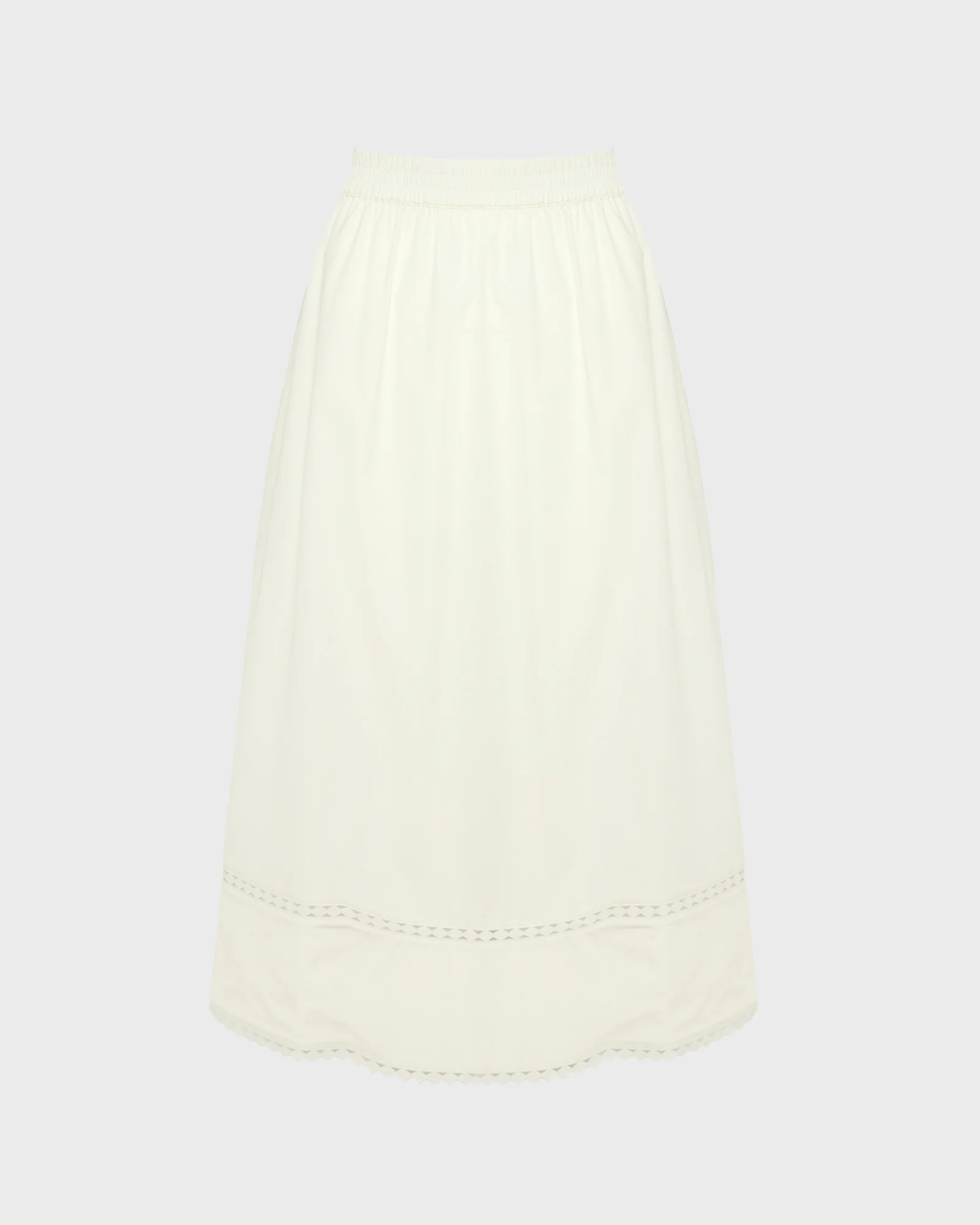 Poplin skirt with leather details - Image 5