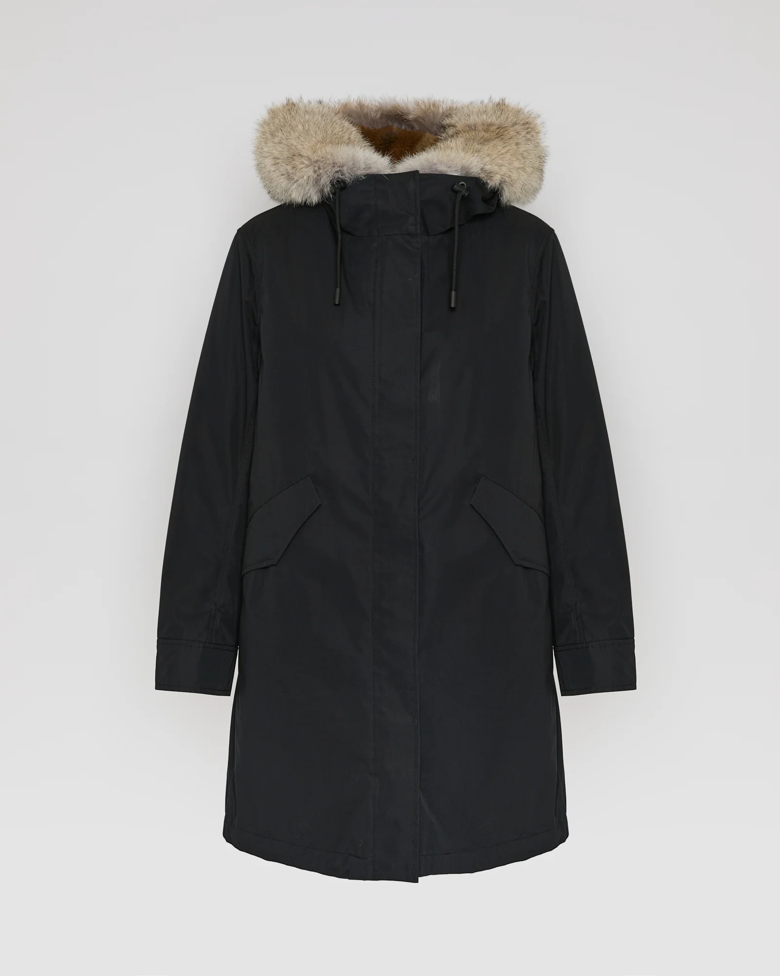 Regular parka in cotton blend and fur - Image 4