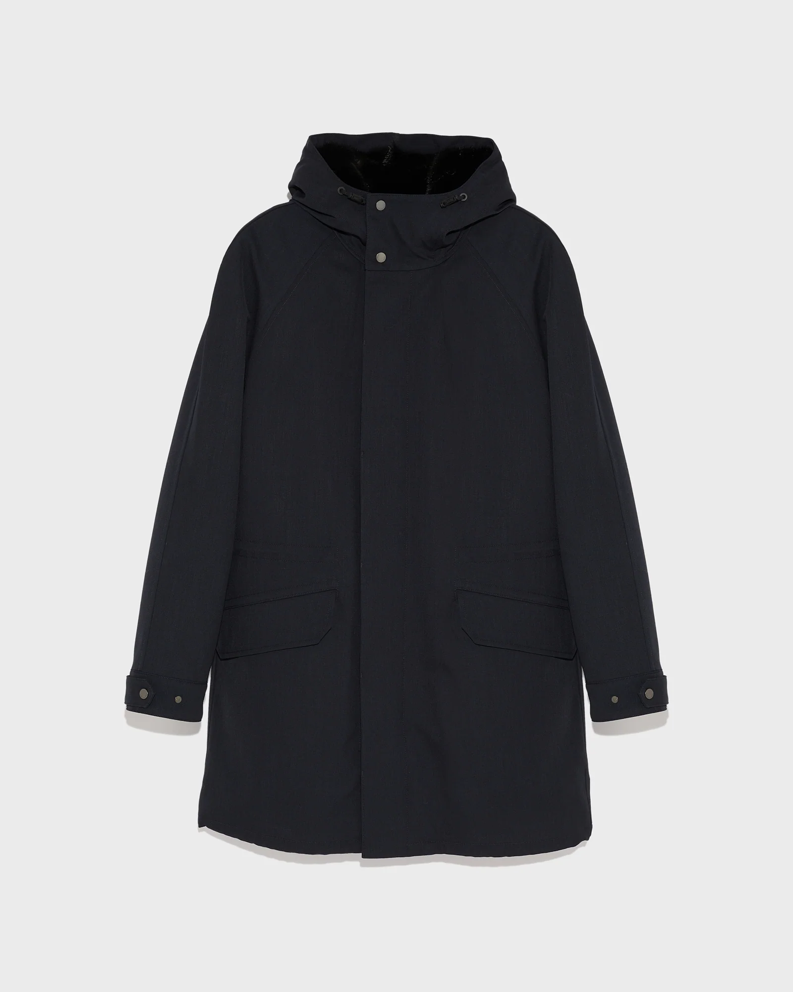 Regular parka in waterproof technical wool and mink fur - Image 5