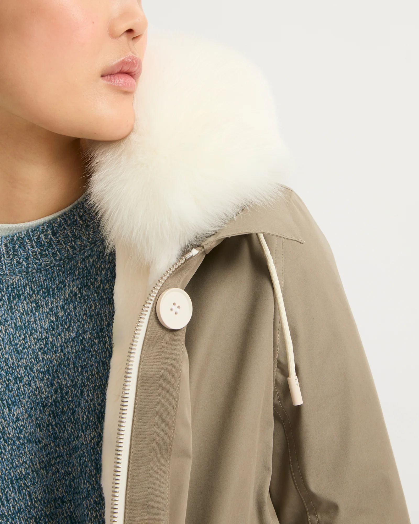 Long Iconic parka in waterproof cotton blend with fox and rabbit fur - Image 4