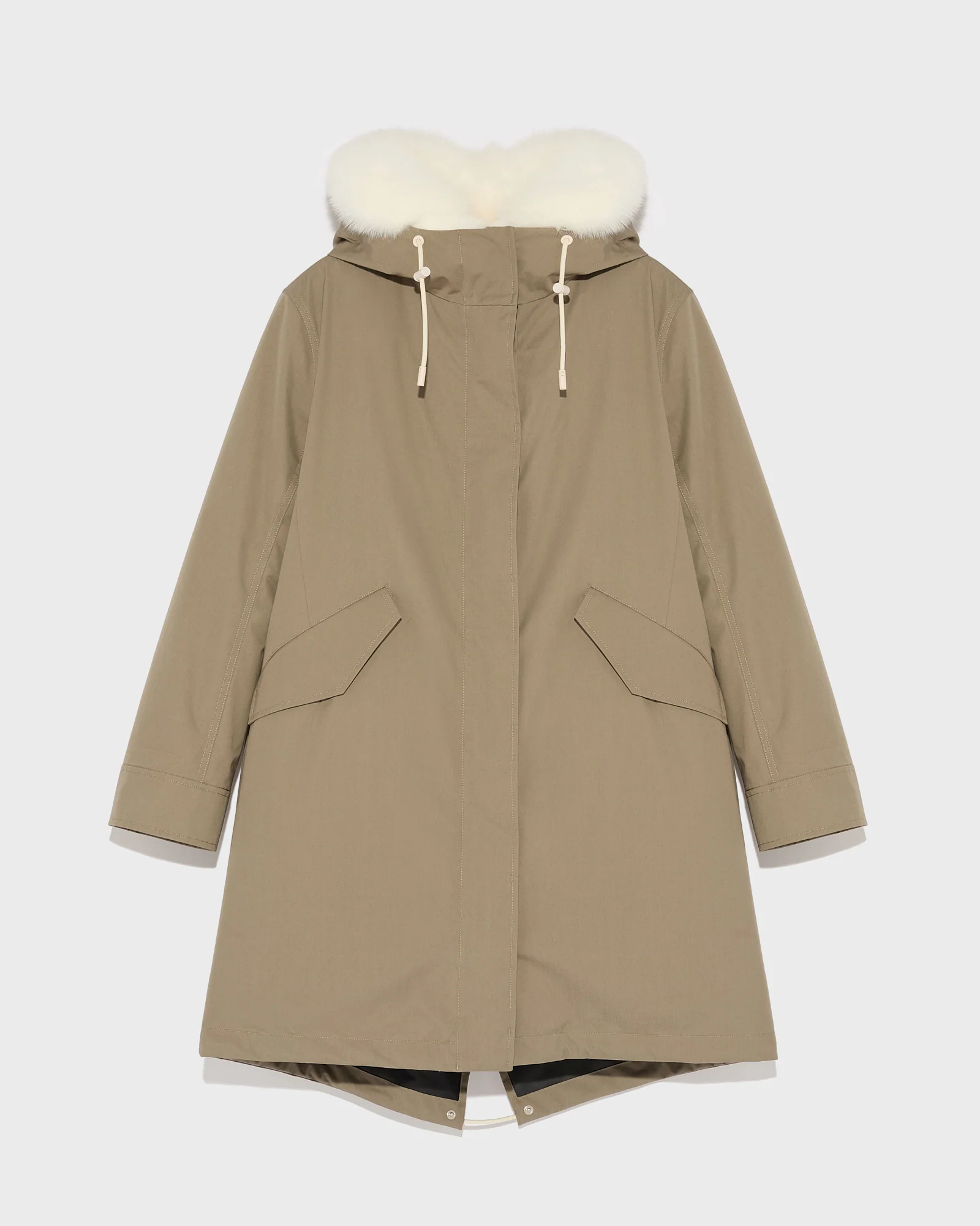 Long Iconic parka in waterproof cotton blend with fox and rabbit fur - Image 5