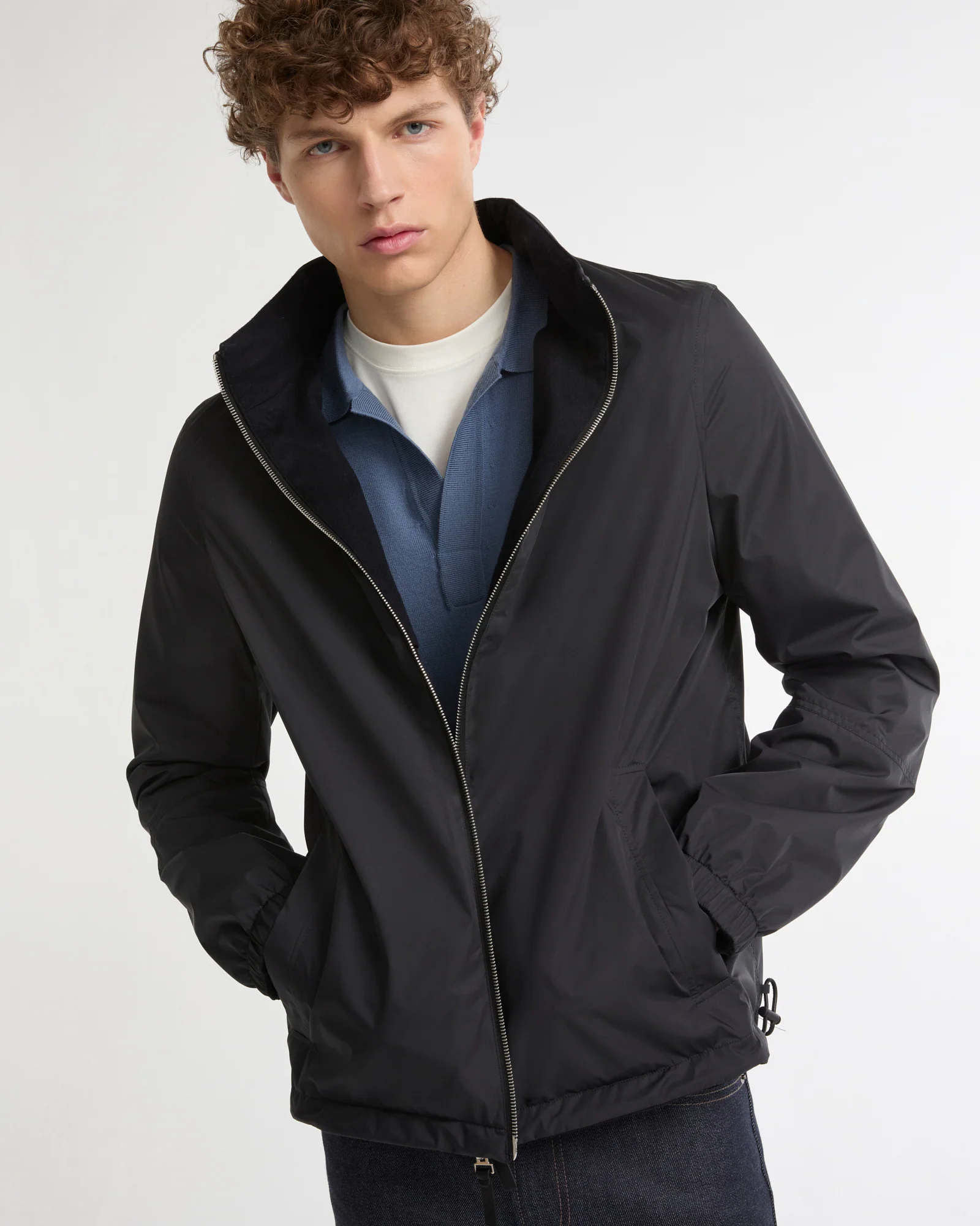 Reversible jacket in cashmere blend and technical fabric - Image 2