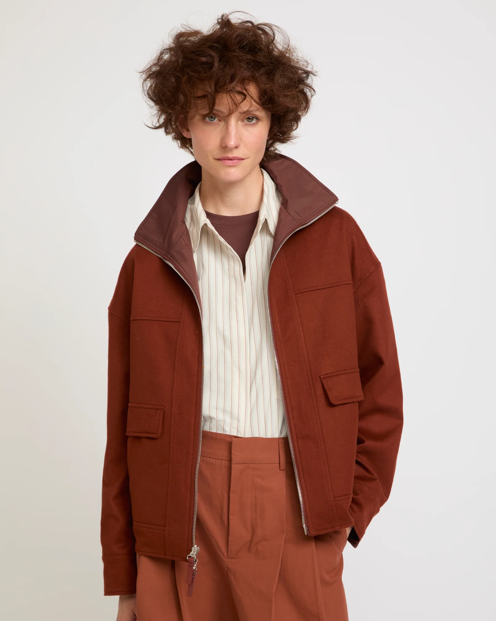 Reversible jacket in Loro Piana fabric & waterproof technical fabric