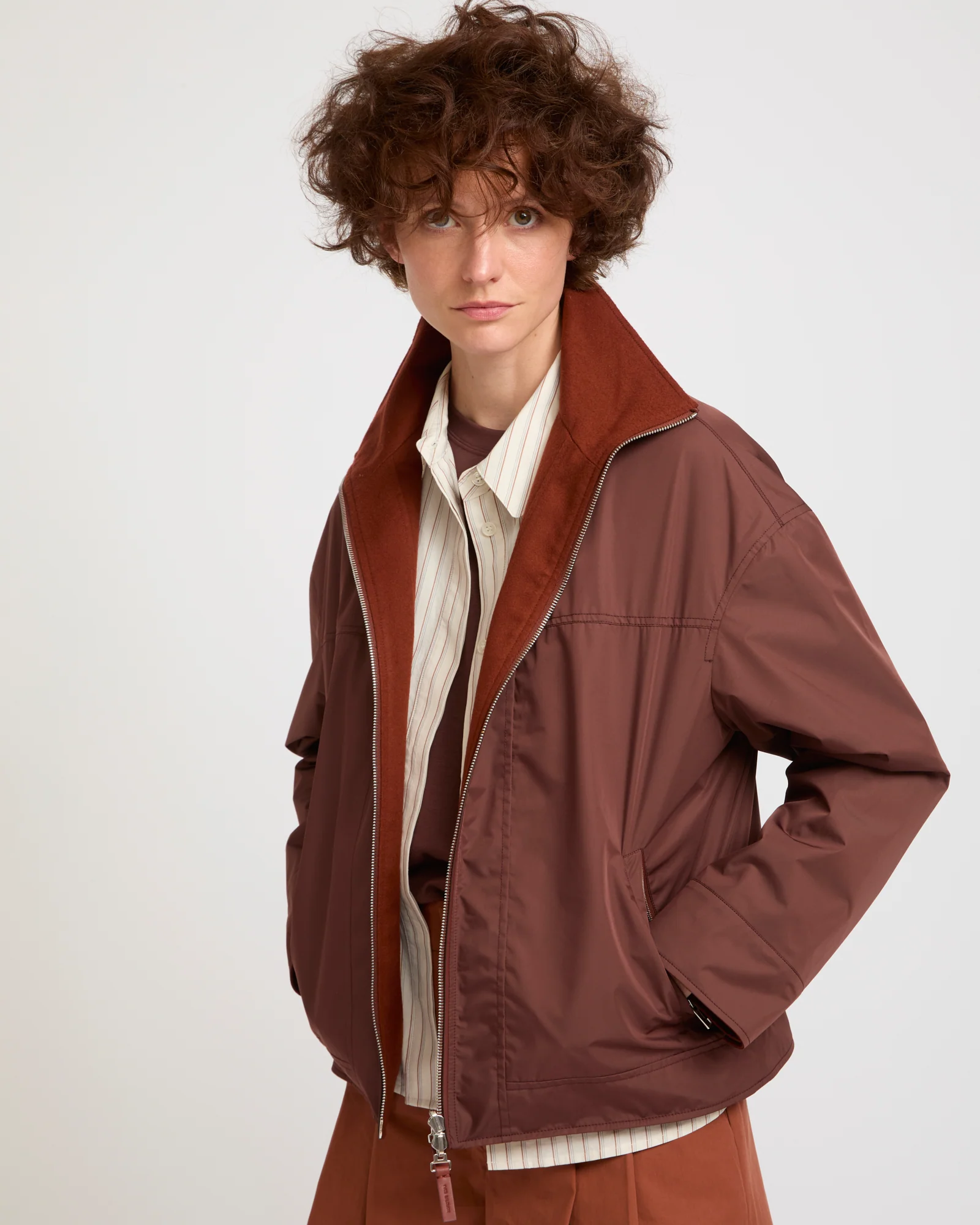 Reversible jacket in Loro Piana fabric & waterproof technical fabric - Image 3