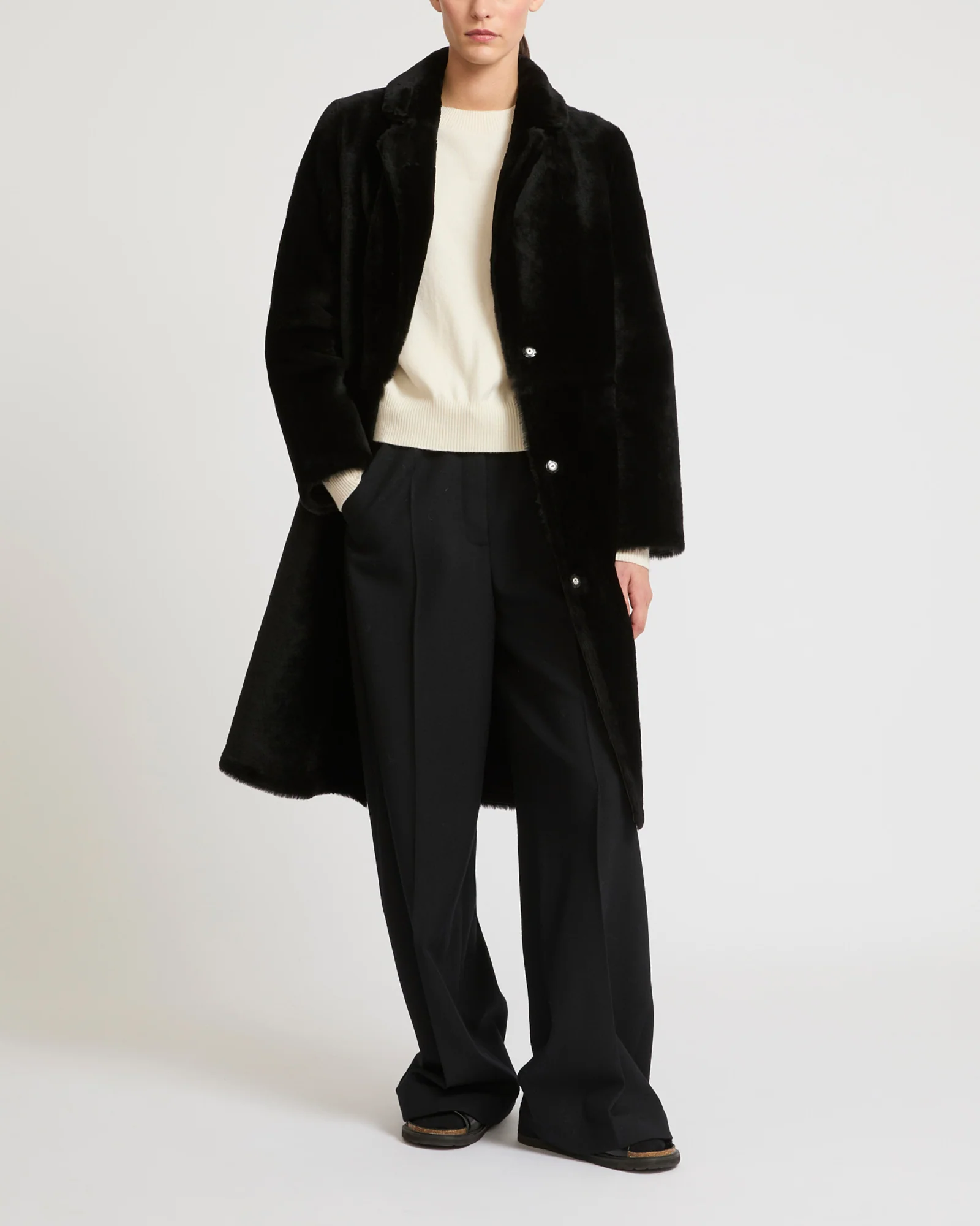 Reversible merino shearling coat - Image 3