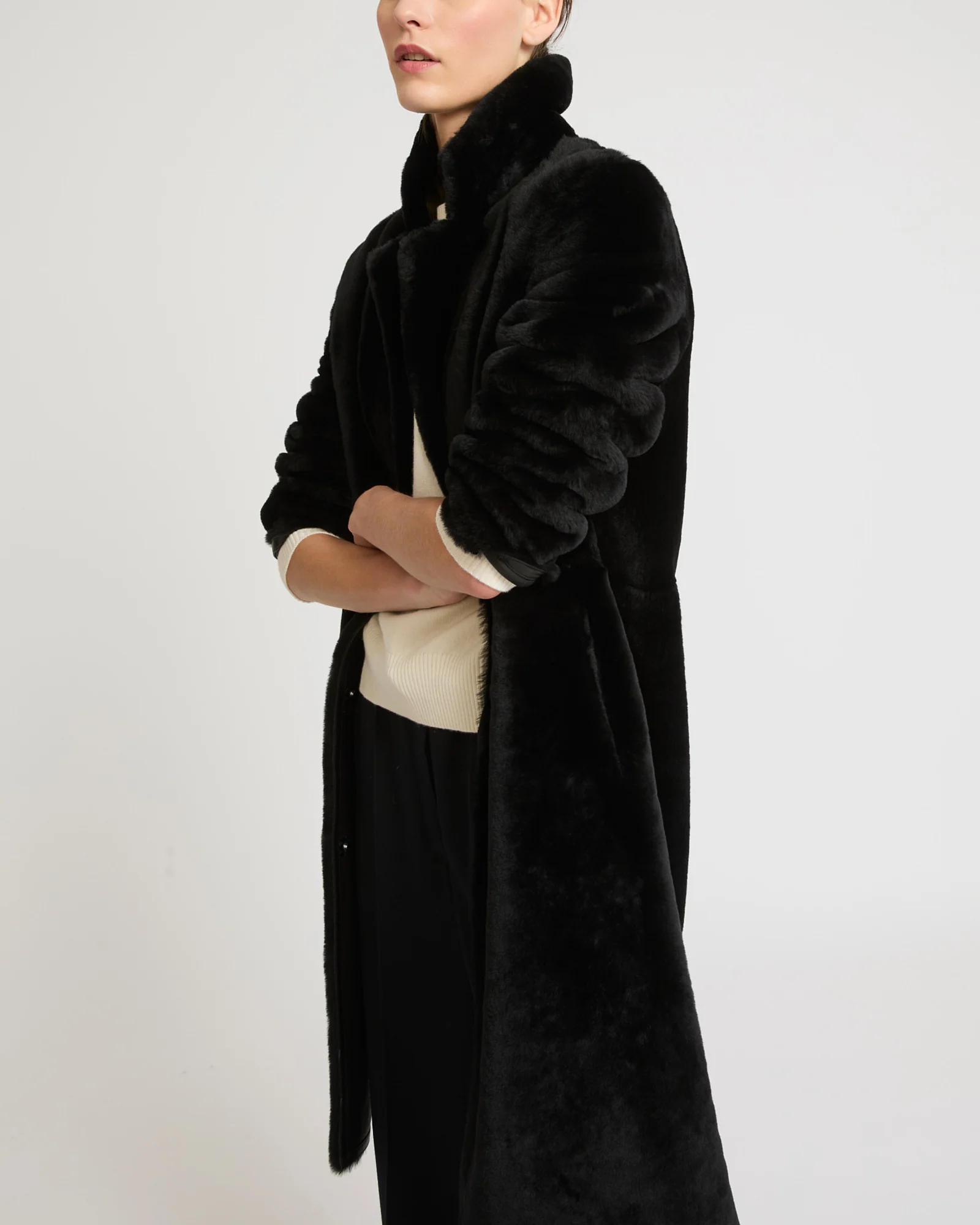Reversible merino shearling coat - Image 4