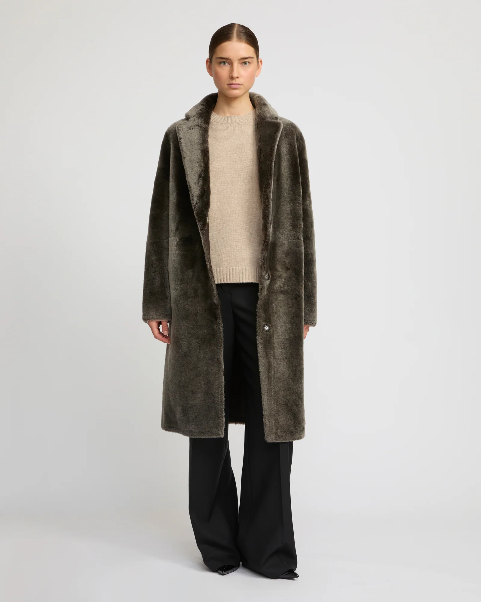 Reversible merino shearling coat - Image 2